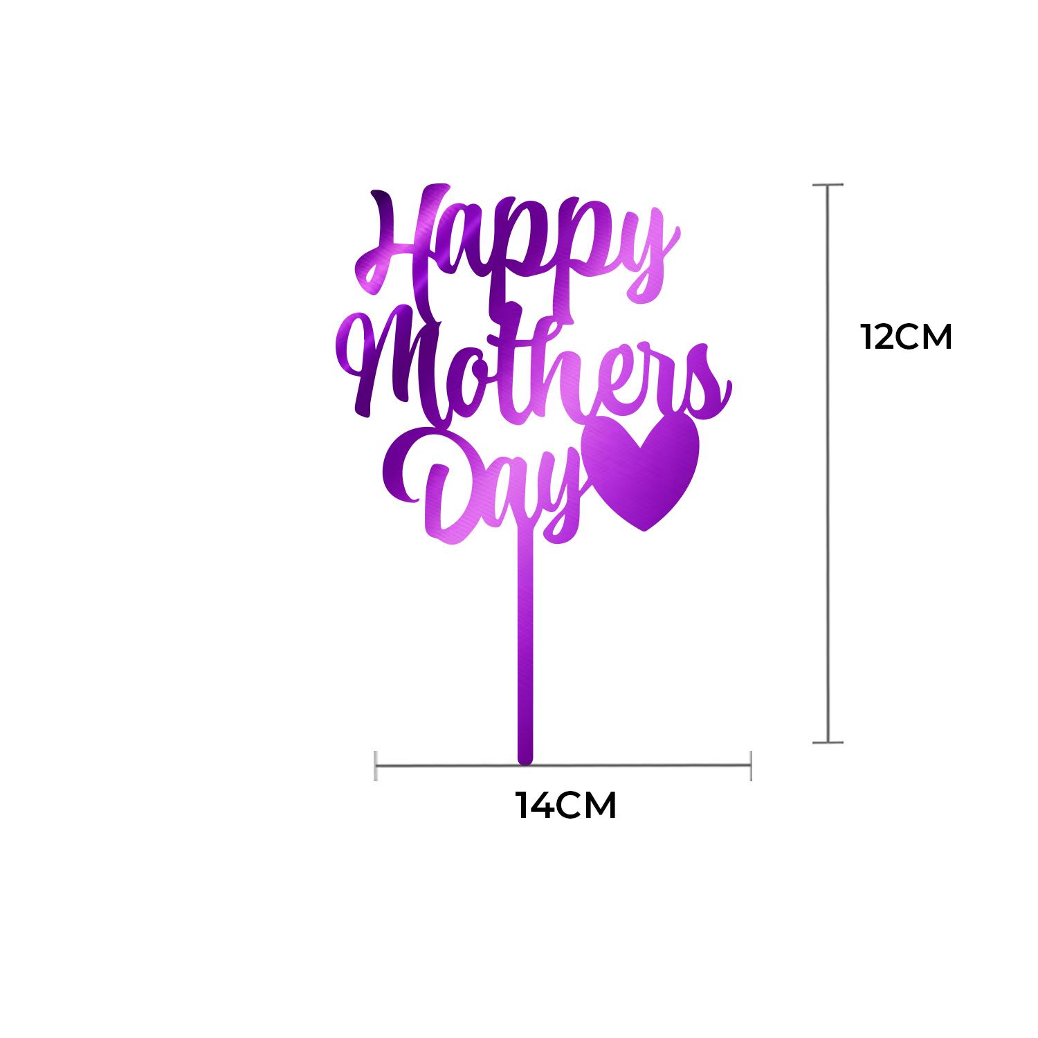 MIRROR PURPLE ACRYLIC MOTHERS DAY TOPPER NO 01