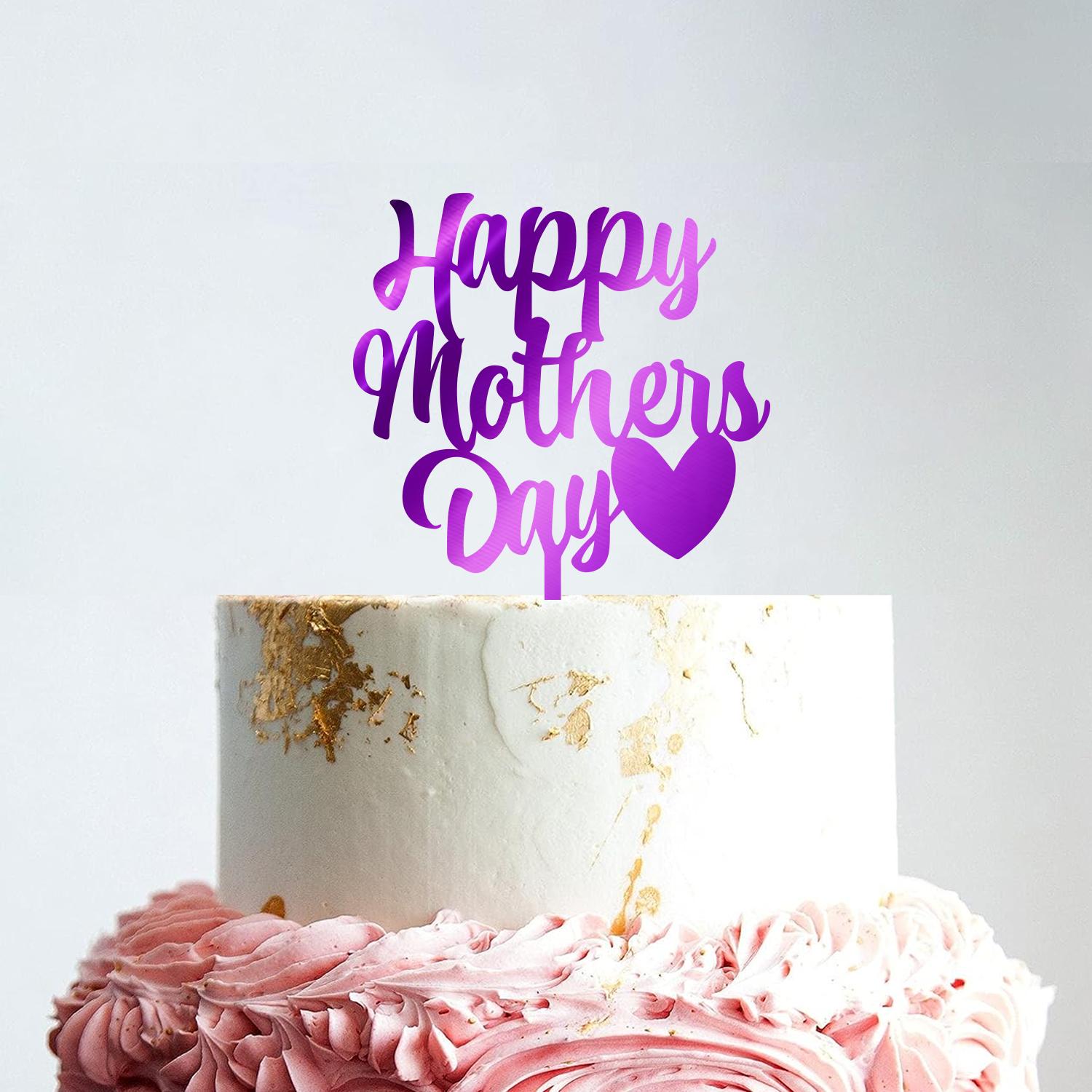 MIRROR PURPLE ACRYLIC MOTHERS DAY TOPPER NO 01