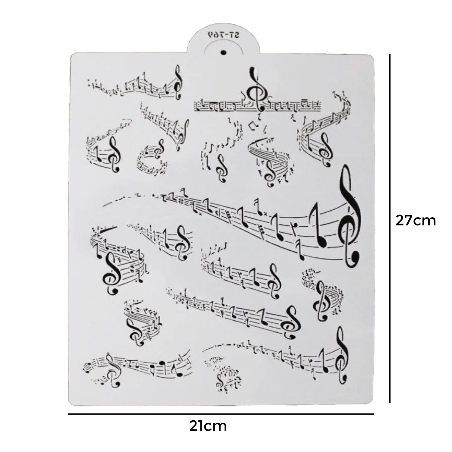 MUSICAL NOTATION CAKE STENCIL SET