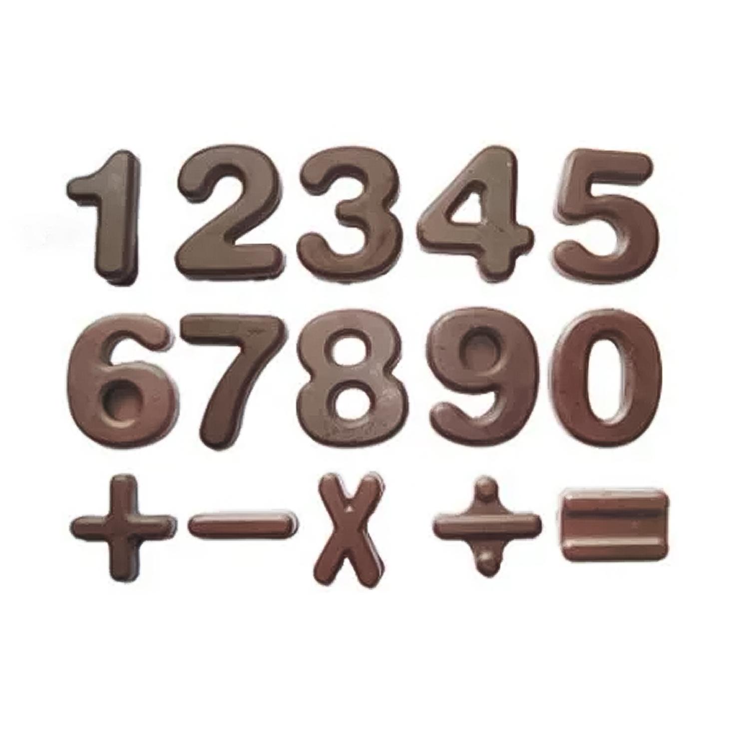 PCM0013 NUMBERS PLASTIC CHOCOLATE MOLDS15 CUPS