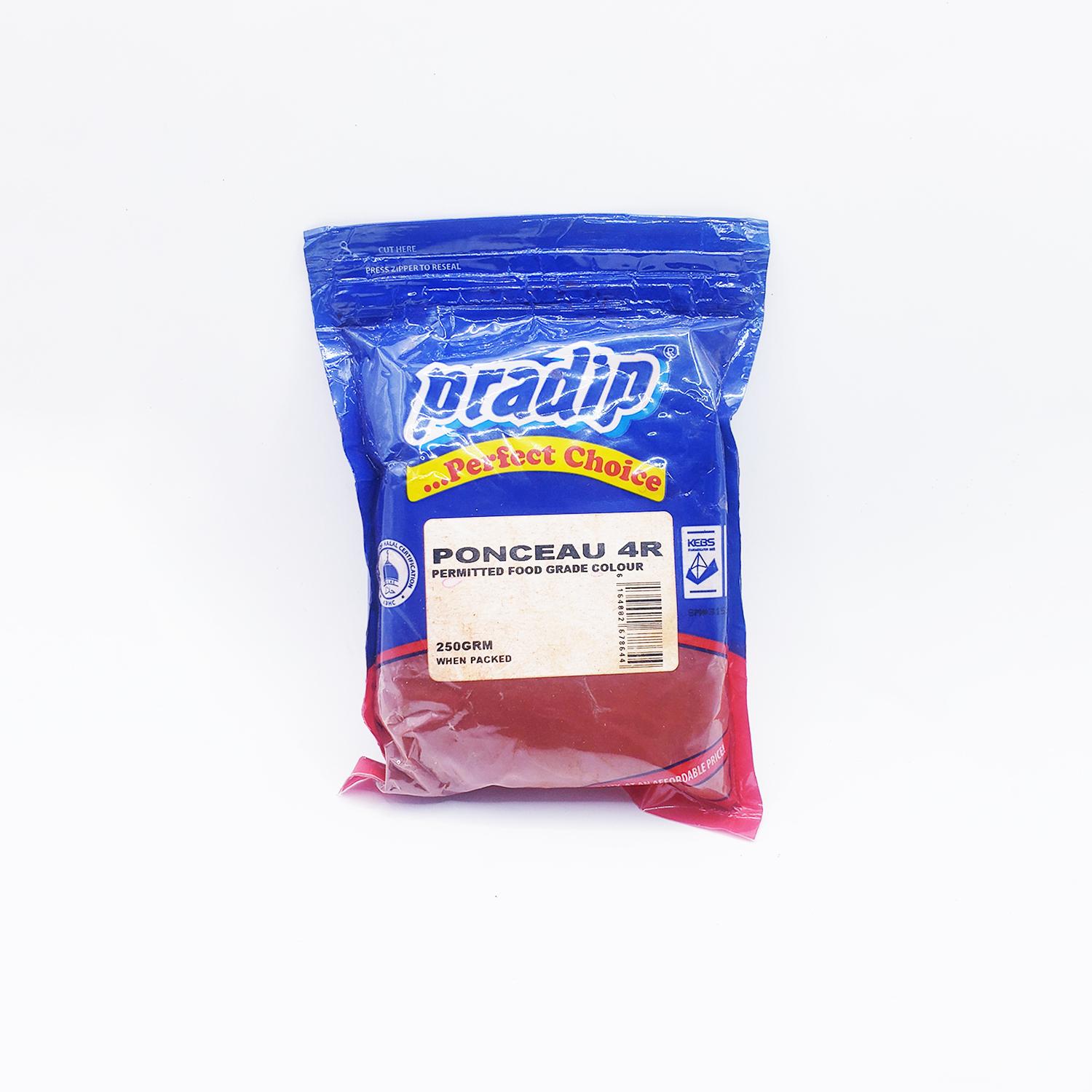 PRADIP PONCEAU 4R FOOD COLOUR POWDER 250GMS