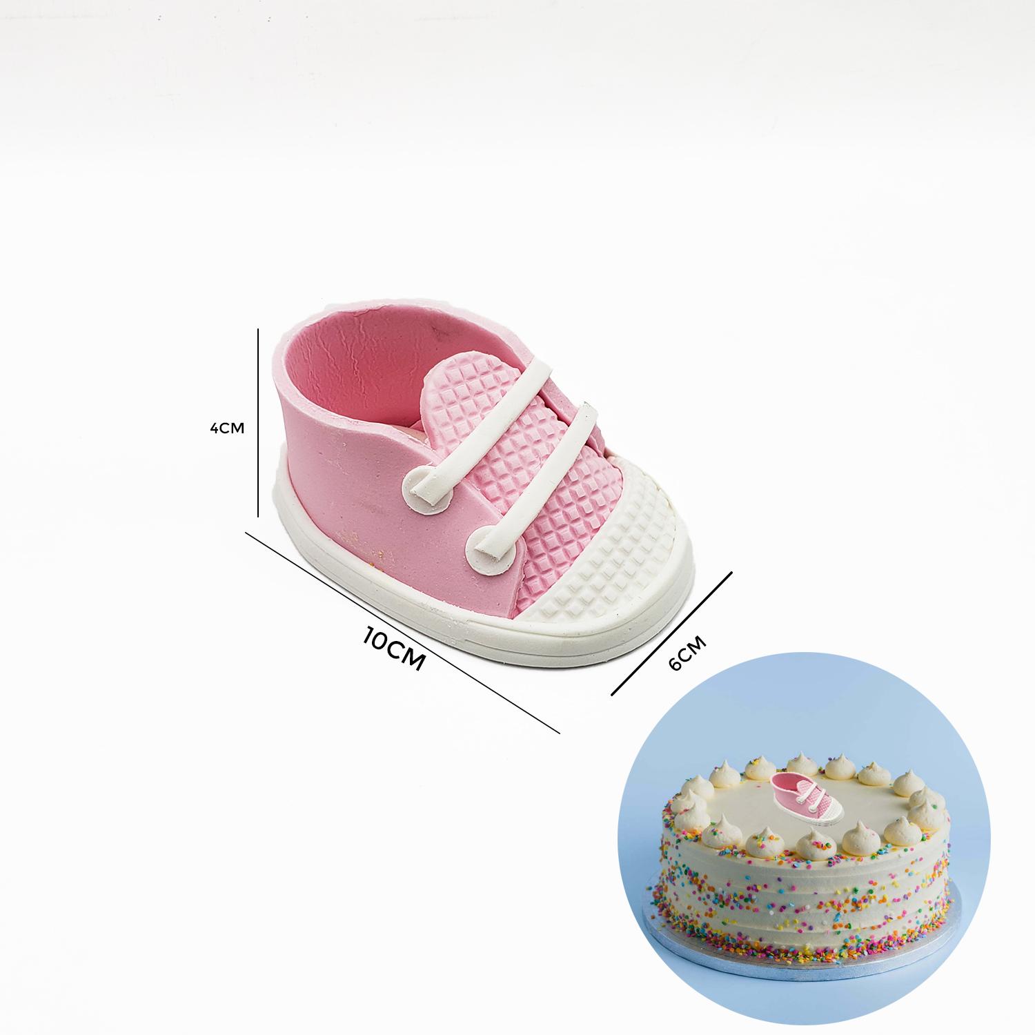 PURPLE SUGARCRAFT EDIBLE CANVAS PINK BABY BOOTIES