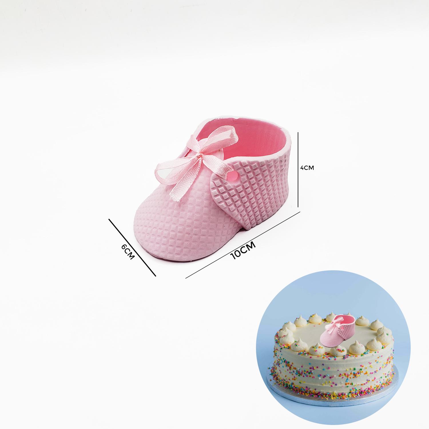 PURPLE SUGARCRAFT EDIBLE MEDIUM PINK BABY BOOTIES