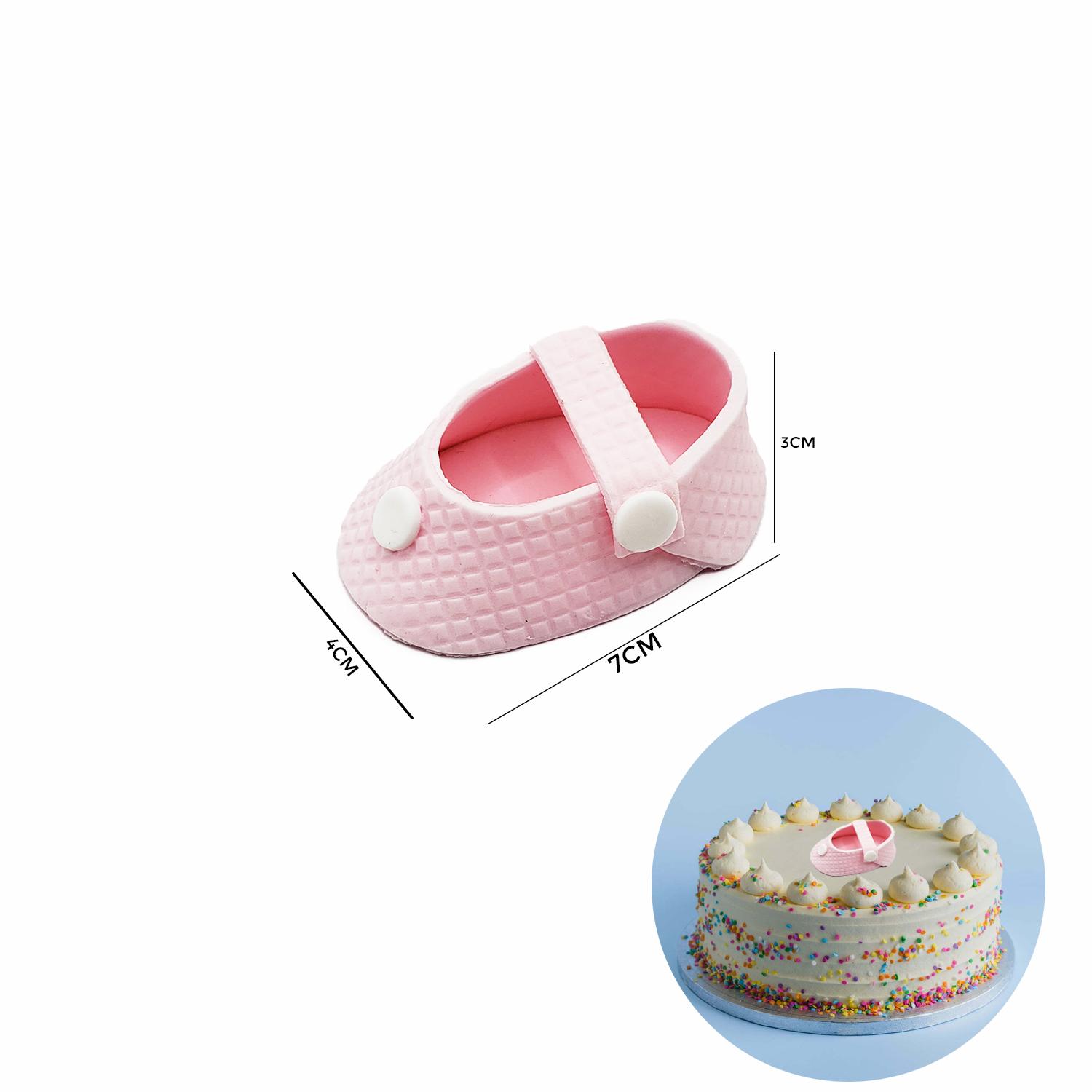 PURPLE SUGARCRAFT EDIBLE SMALL PINK BABY BOOTIES