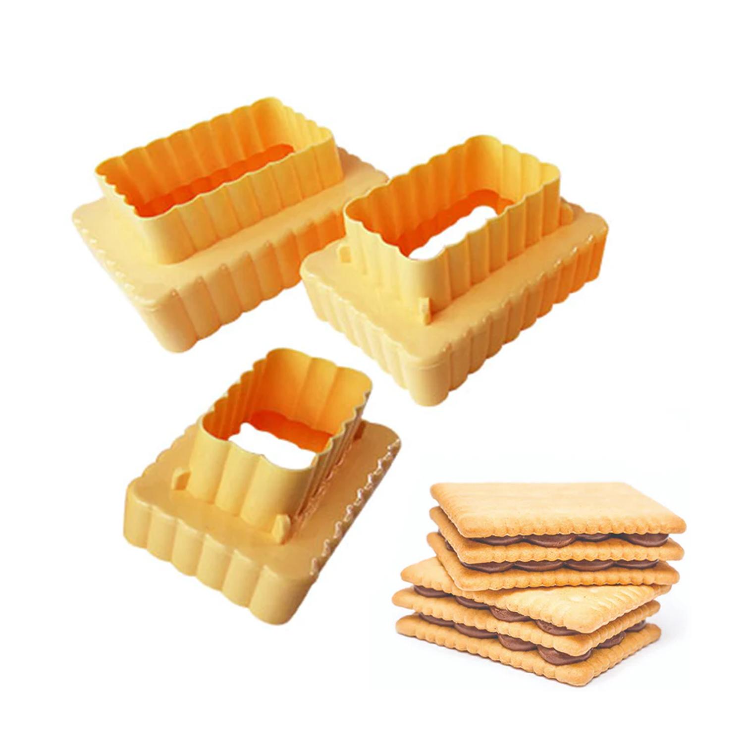 SET OF 3 PLASTICDOUDLE SIDED RECTANGLE COOKIE CUTTER
