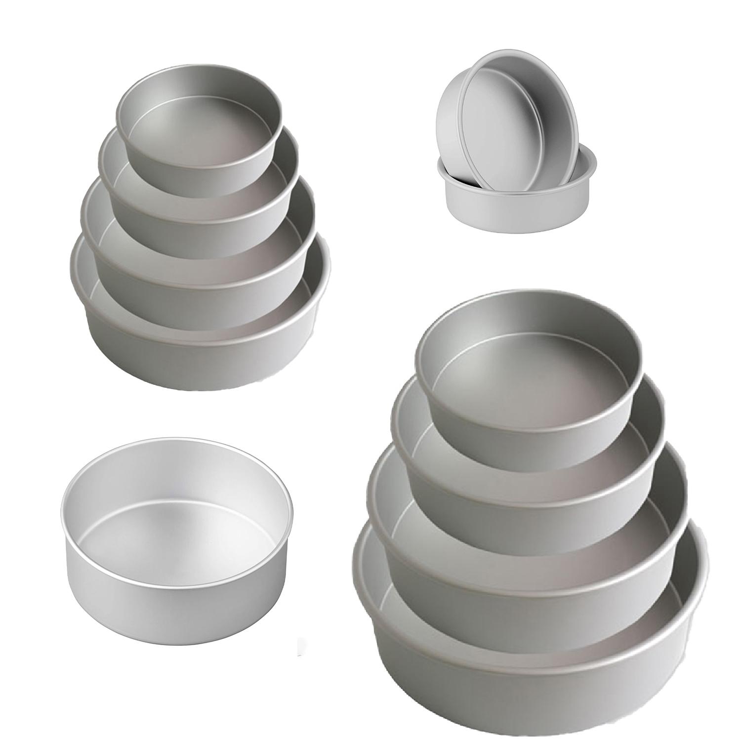 SET OF 11 3" DEEP ROUND HANCRAFTED JUAKALI ALUMINIUM CAKE BAKING PAN TIN