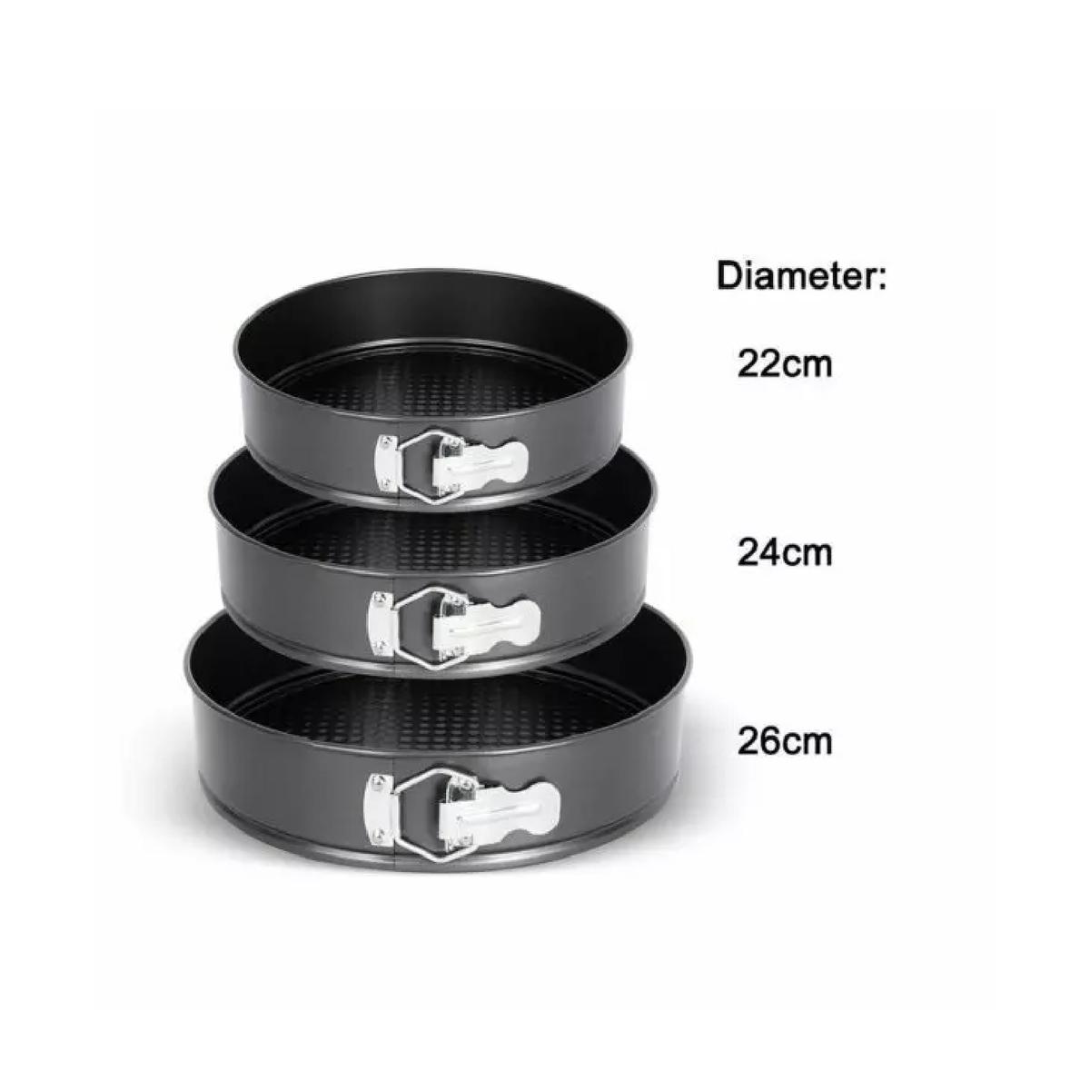 SET OF 3'' MERRIT CARBON STEEL NON STICK CAKE PAN 22CM/24CM/26CM