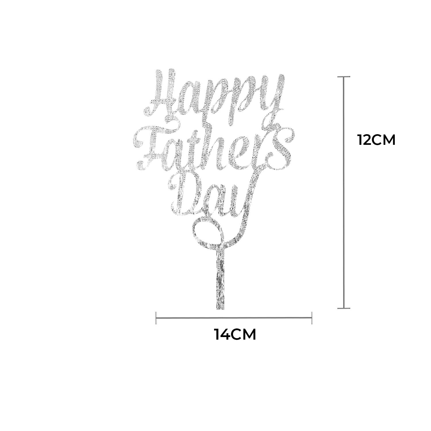 SILVER GLITTER ACRYLIC FATHERS DAY TOPPER NO 01