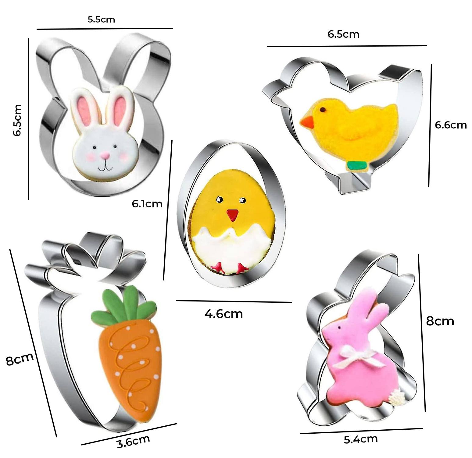 STAINLESS STEEL 5PC EASTER COOKIE CUTTER SET