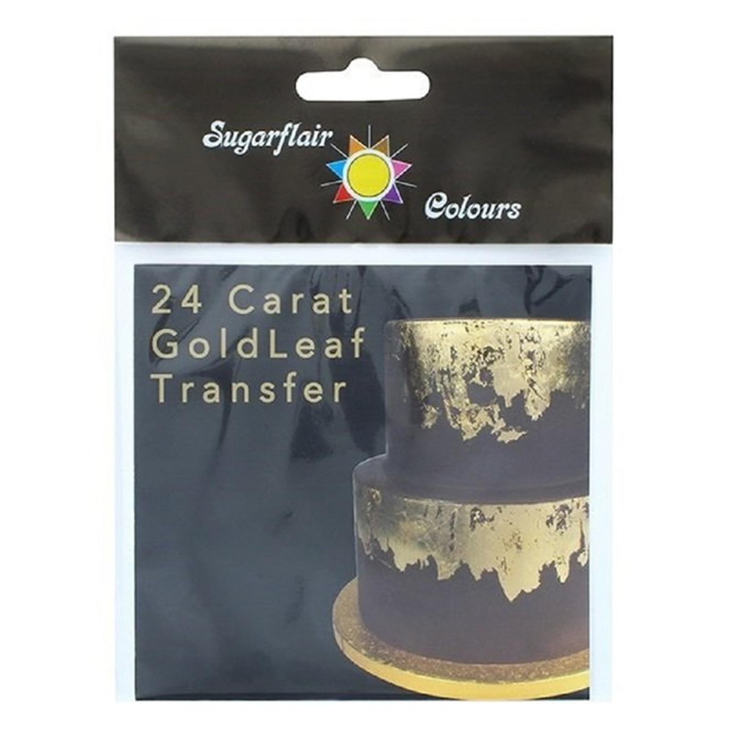 SUGARFLAIR 24 CARAT GOLD LEAF TRANSFER 100% EDIBLE DECORATION SHEET