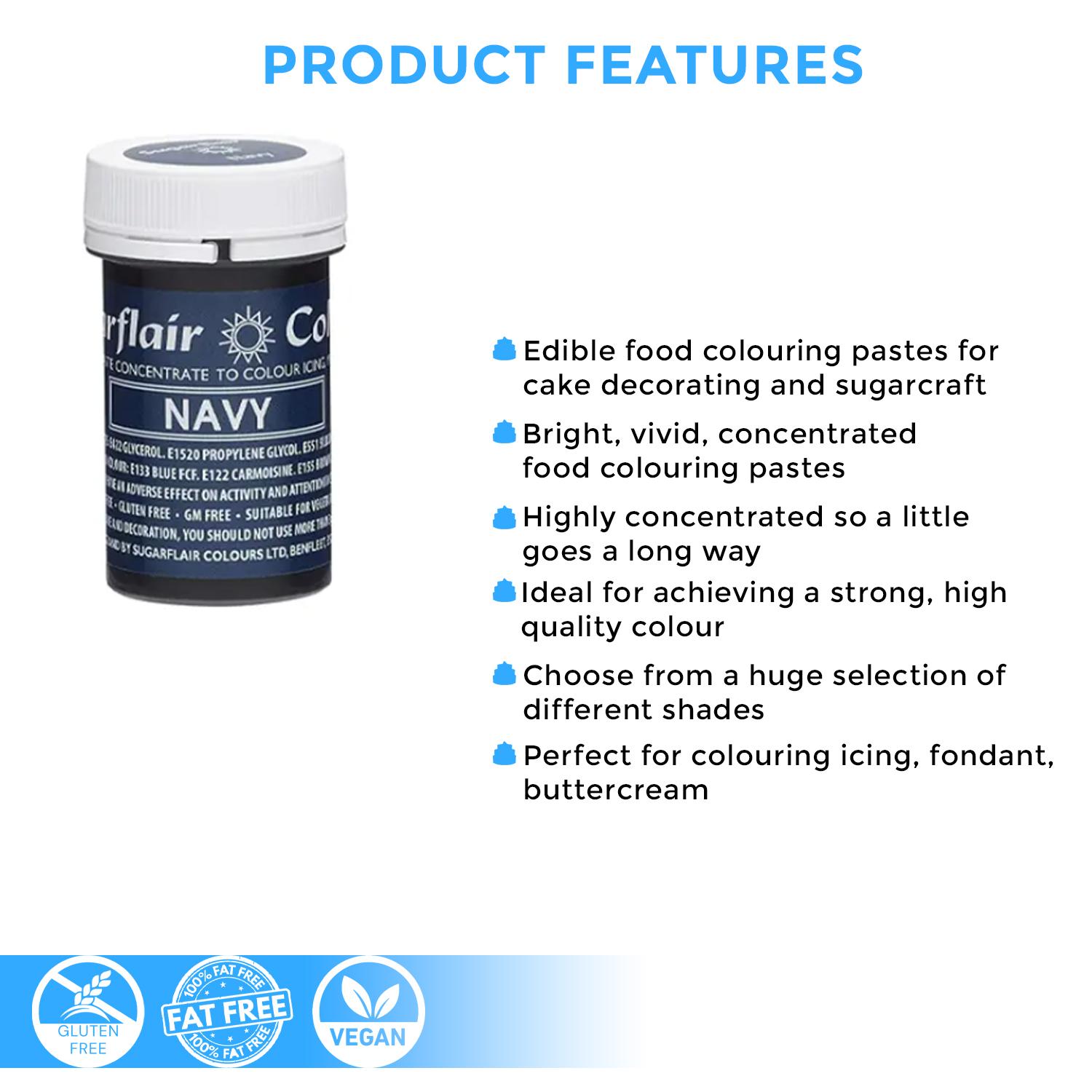 SUGARFLAIR COLOURS SPECTRAL PASTE NAVY BLUE 25GMS