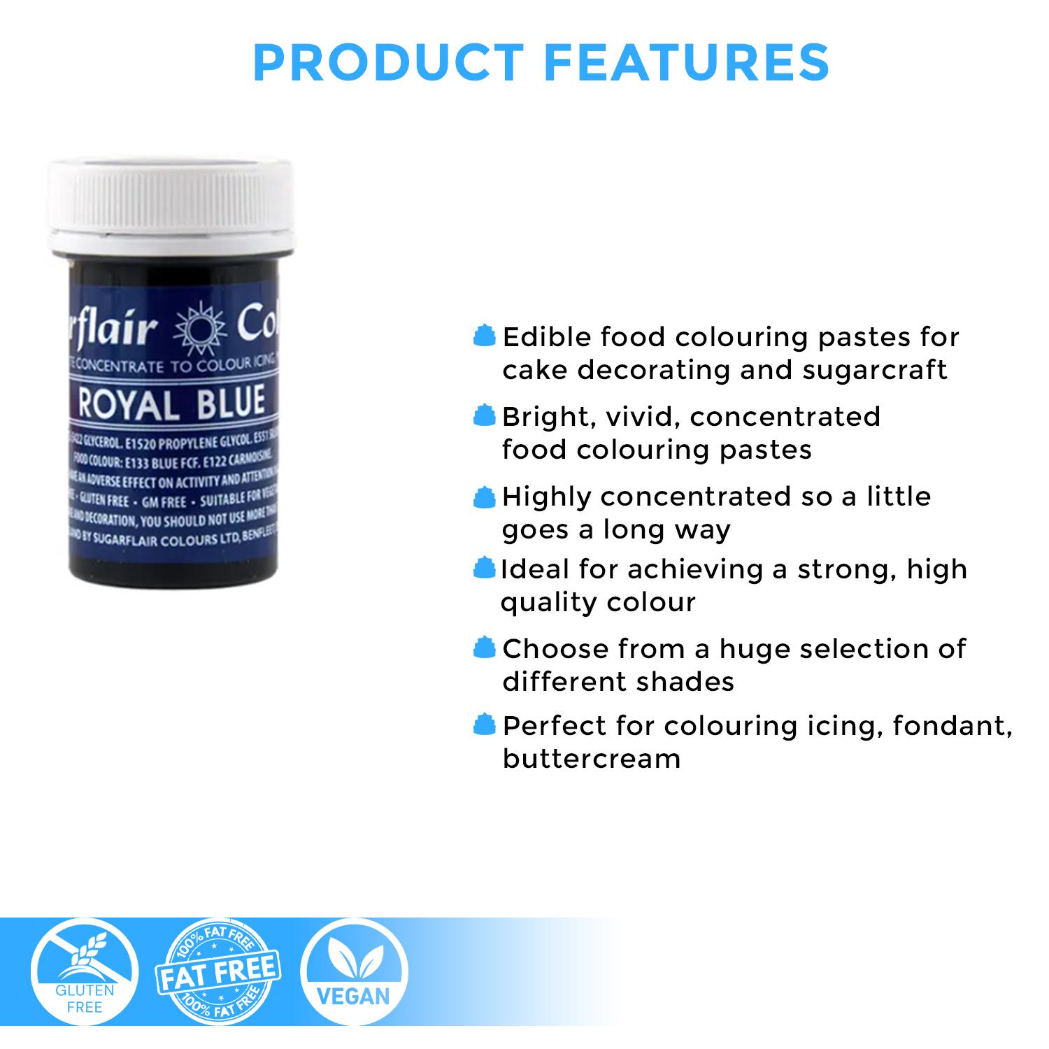 SUGARFLAIR COLOURS SPECTRAL PASTE ROYAL BLUE 25GMS