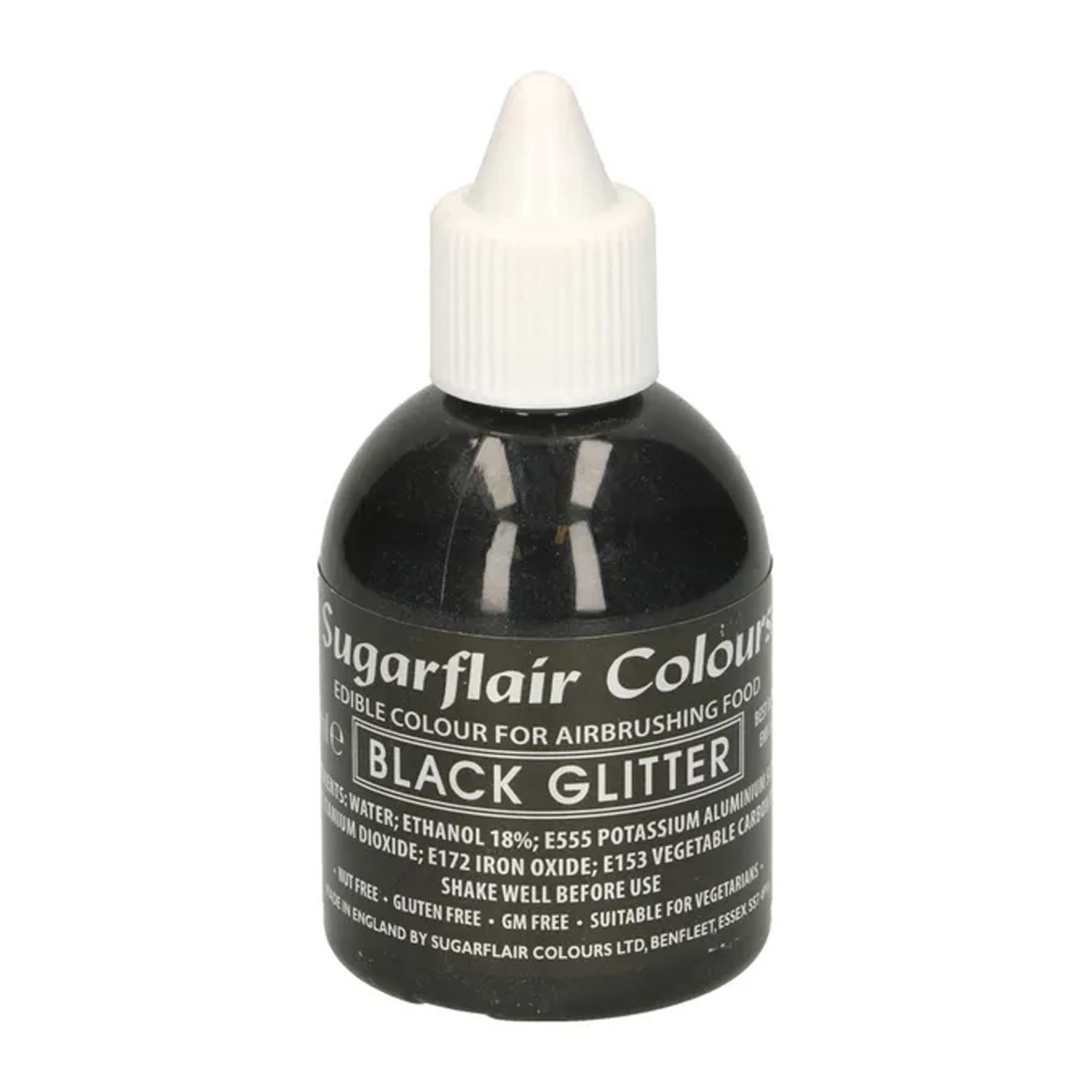 SUGARFLAIR GLITTER BLACK AIRBRUSH COLOUR 60MLS