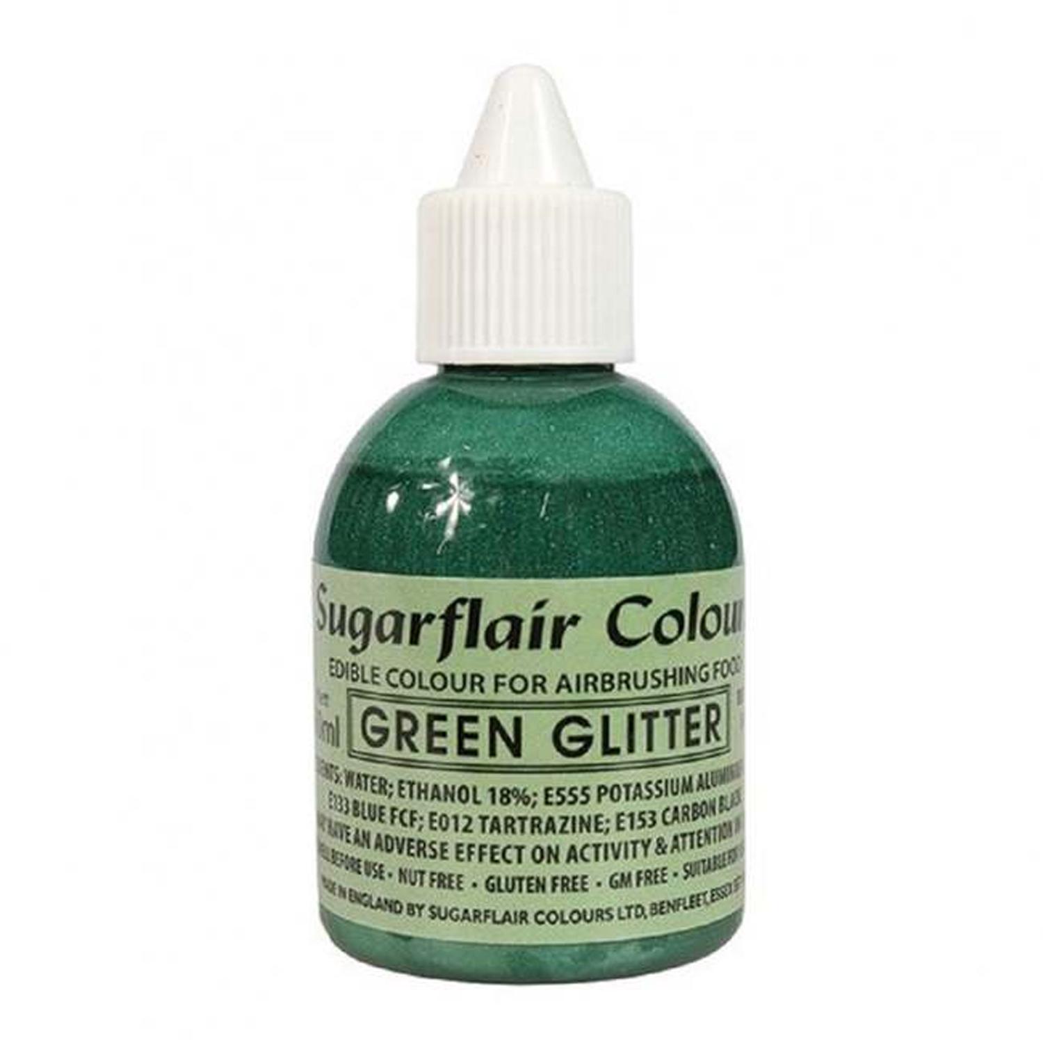 SUGARFLAIR GLITTER GREEN AIRBRUSH COLOUR 60MLS
