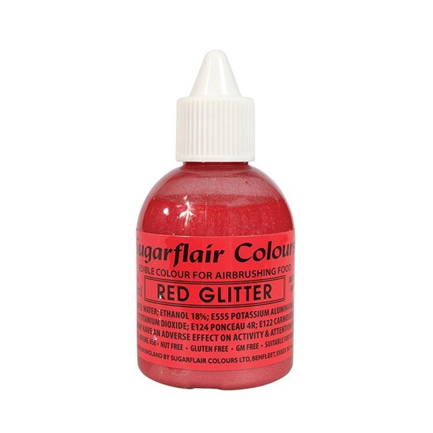 SUGARFLAIR GLITTER RED AIRBRUSH COLOUR 60MLS