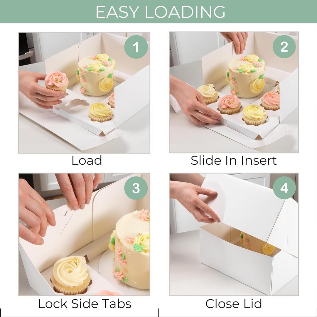 SQUARE WHITE 1KG 10 X 10 X 5 INCHES BENTO CAKE BOX WITH WINDOW