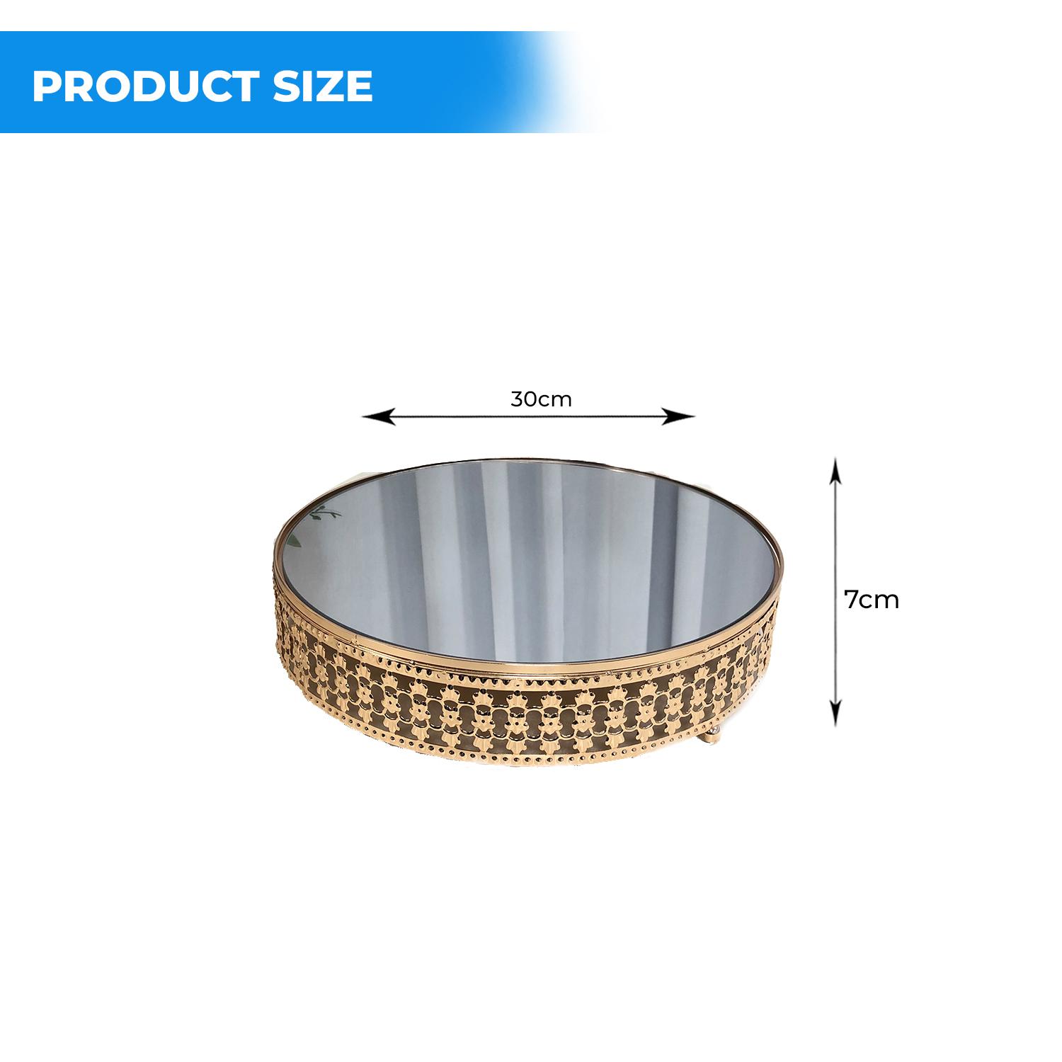 WYOMING GOLD MIRROR TOP 1 PIECE CAKE STAND DIAMETER 30CM