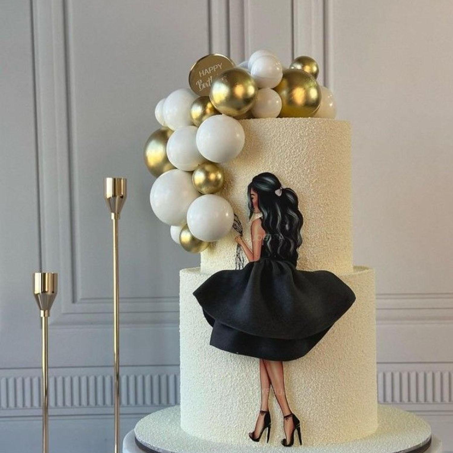 20PCS WHITE SPHERE CAKE TOPPER
