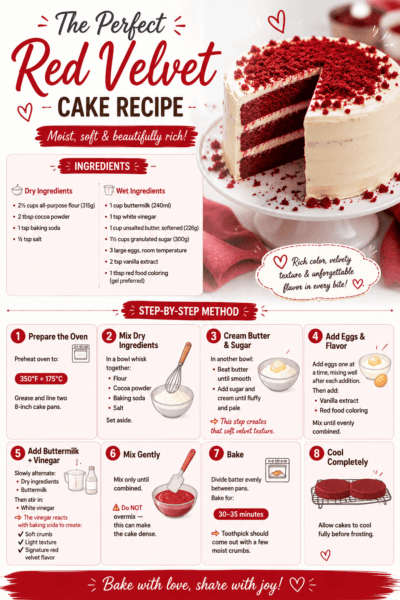 โค๏ธ The Perfect Red Velvet Cake Recipe (Soft, Velvety & Richly Balanced ๐)