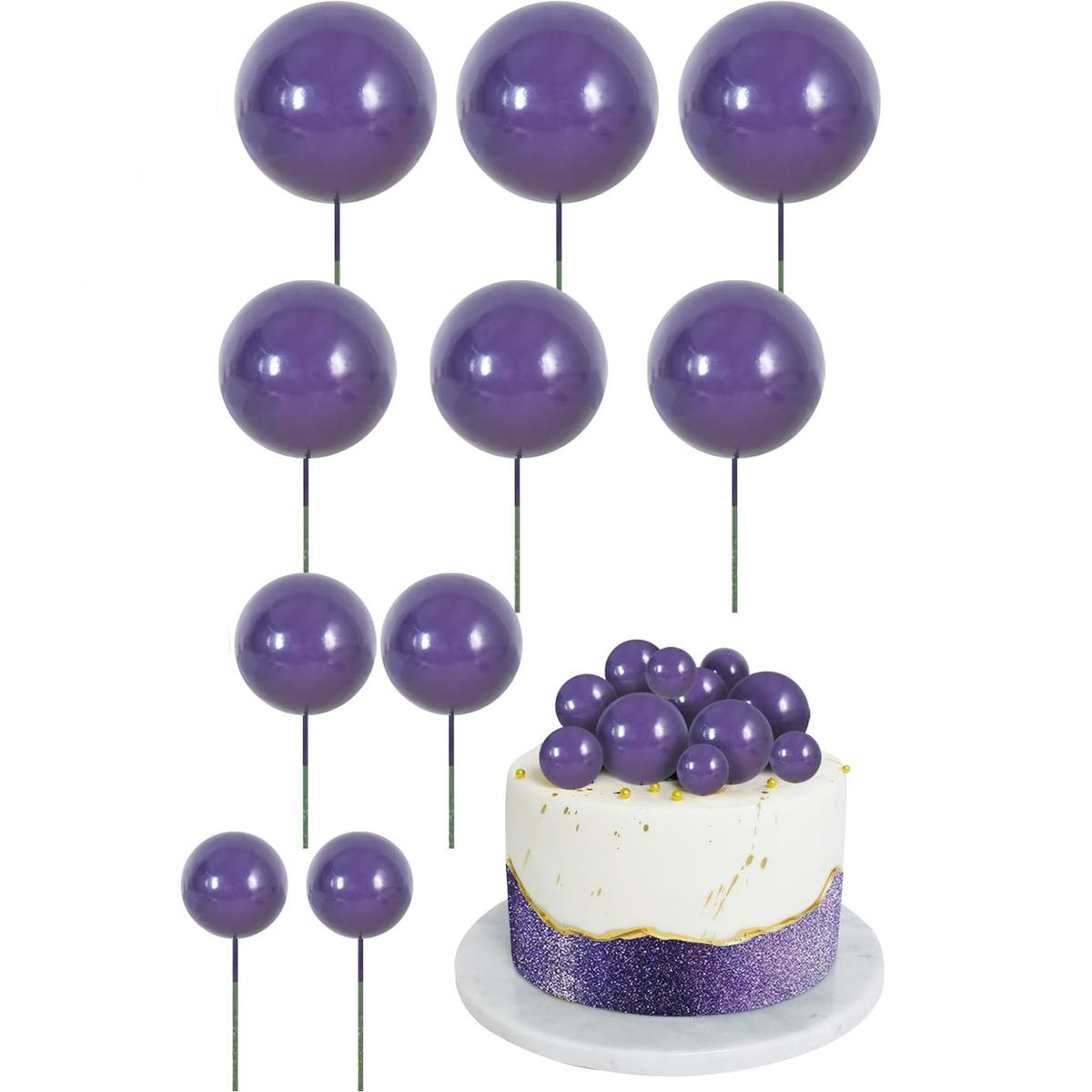 10PCS PURPLE SPHERE CAKE TOPPER - Kimathi Branch - Topserve Baking Kenya