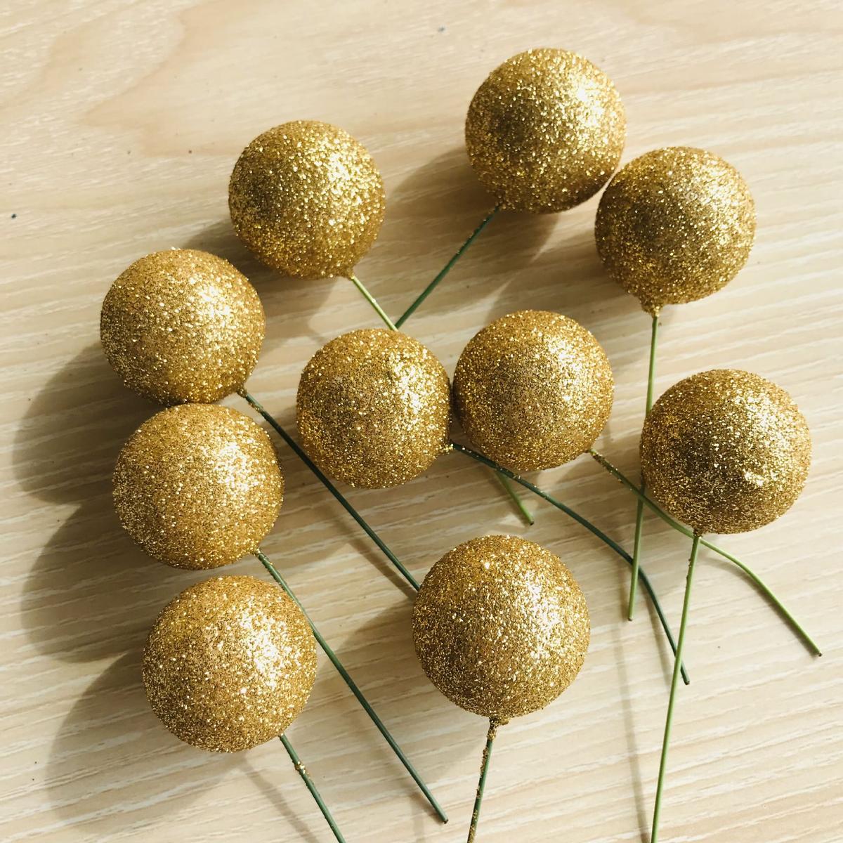 10PCS GLITTER GOLD SPHERE CAKE TOPPERS - Kimathi Branch - Topserve ...