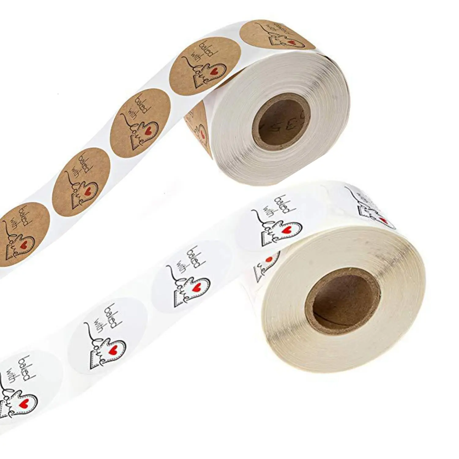 1" BAKED WITH LOVE STICKER ROLL