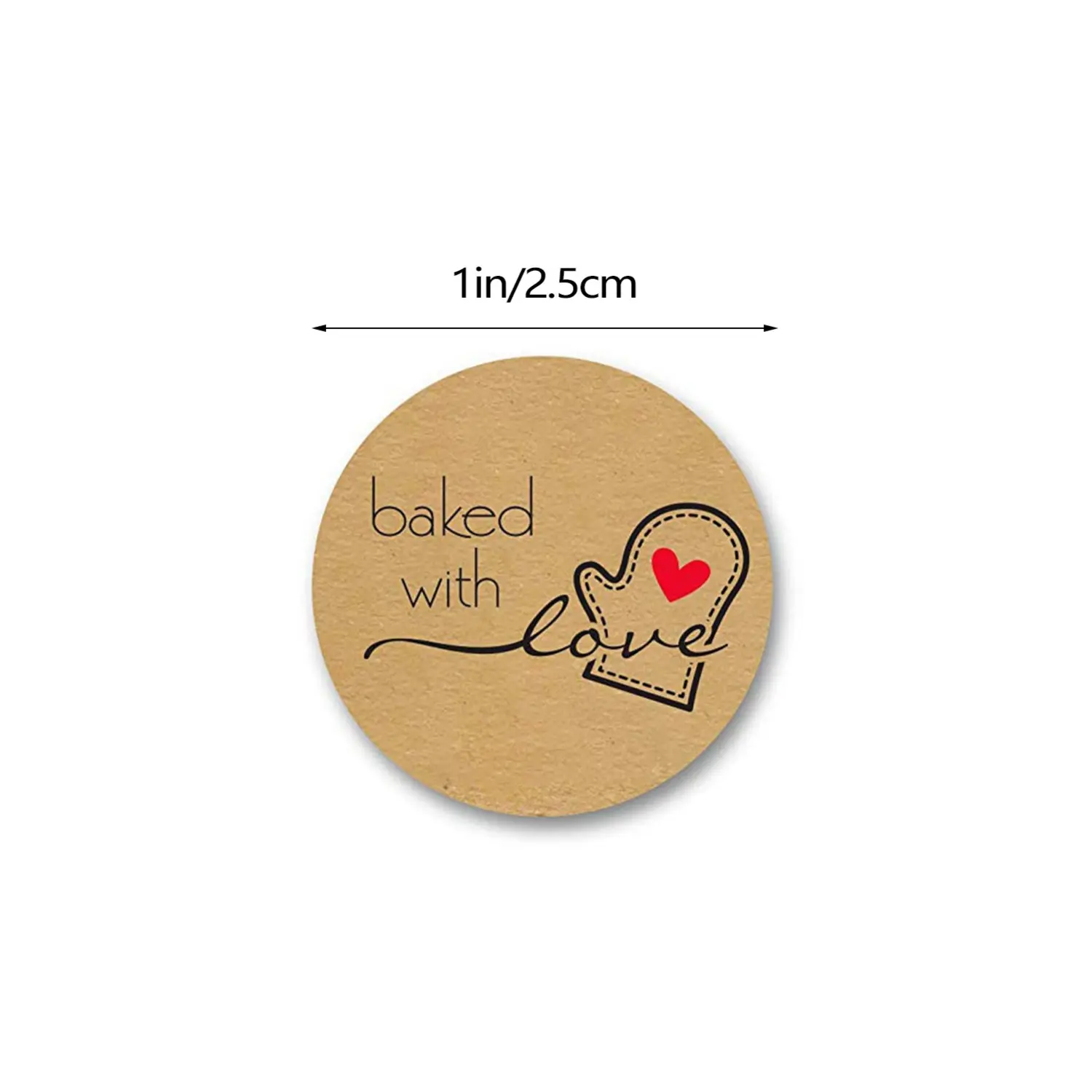 1" BAKED WITH LOVE STICKER ROLL