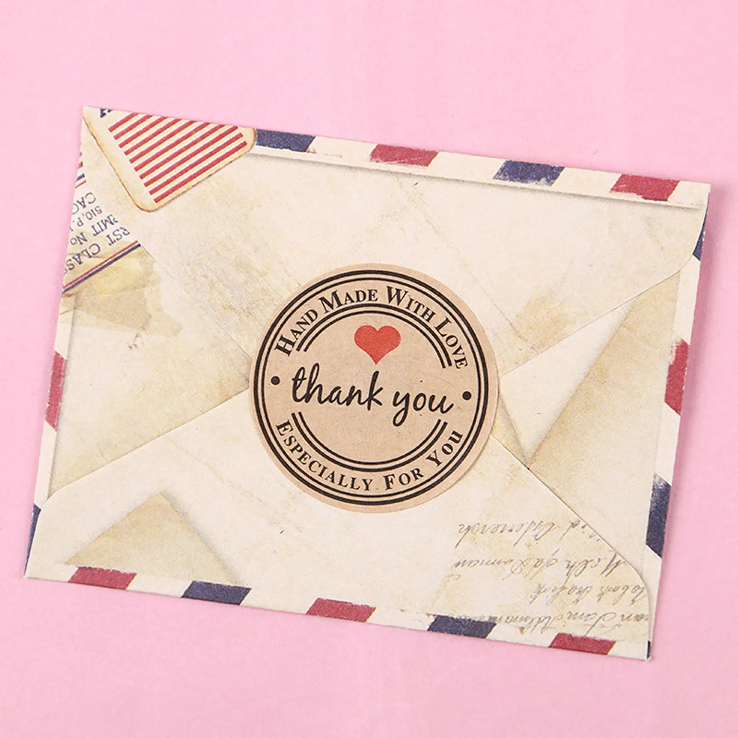 1" HAND MADE WITH LOVE STICKER ROLL