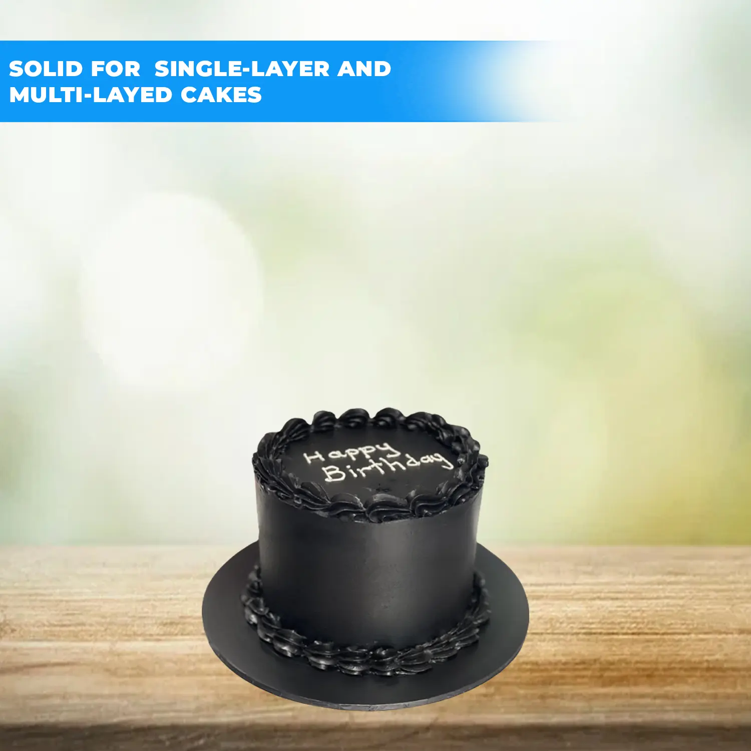 NORMAL 1KG 10 INCH ROUND BLACK CAKE BOARD