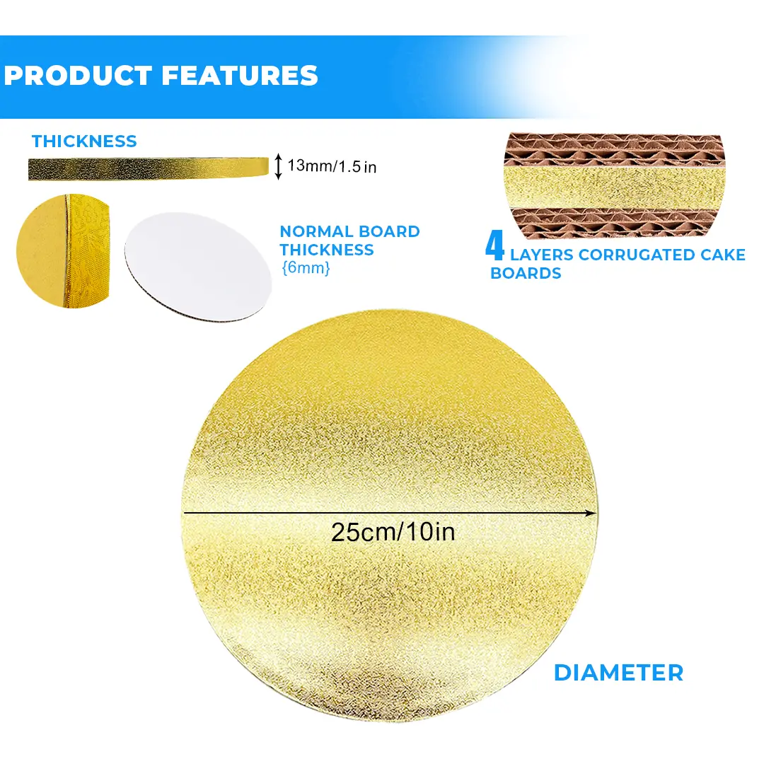 1KG SMOOTH 10 INCH ROUND GOLD CAKE DRUM, STRONGEST CAKE BOARD, 1 KG HEAVY DUTY GOLD CAKE BASE, GOLD CAKE DRUM FOR ROUND CAKES, STURDY GOLD CAKE BOARD , PREMIUM GOLD CAKE BOARD, DURABLE CAKE BOARD, GOLD CAKE BOARD FOR WEDDING AND TIERED CAKES.