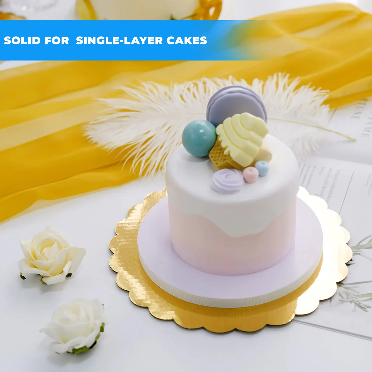 1KG THIN 10 INCH ROUND SCALLOPED GOLD CAKE BOARD, STYLISH CAKE BOARD KENYA, DECORATIVE GOLD CAKE BASE, STRONG GREASEPROOF CAKE BOARD, REUSABLE GOLD CAKE BOARD, LUXURY GOLD CAKE BOARD FOR WEDDINGS AND PARTIES, ELEGANT ROUND GOLD CAKE BOARD