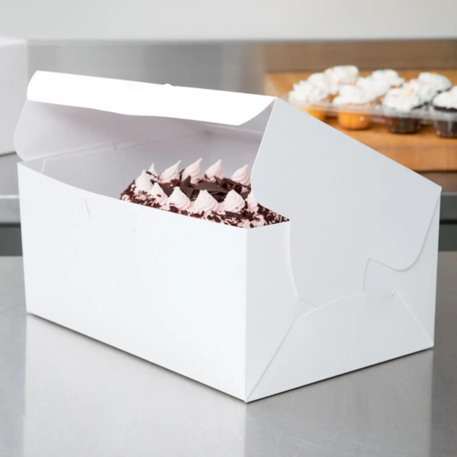 SQUARE WHITE 1KG 10 X 10 X 4 INCHES CAKE BOX