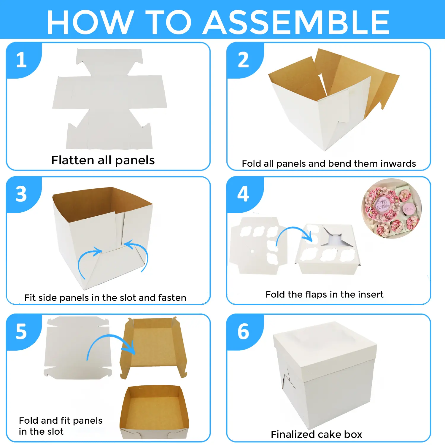 SQUARE WHITE 1KG 10 X10 X10 INCH TALL BENTO CAKE BOX (WITH LID)