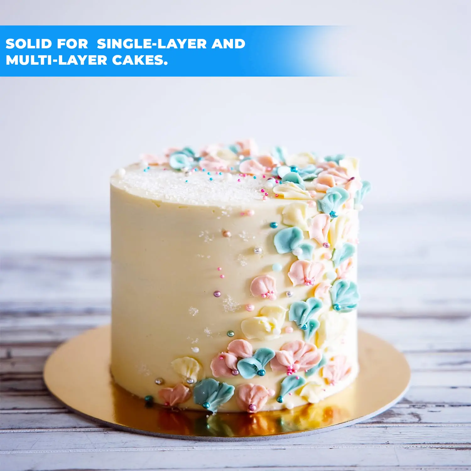 1.5KG THIN 11 INCH ROUND SMOOTH GOLD CAKE BOARD CAKE BASE