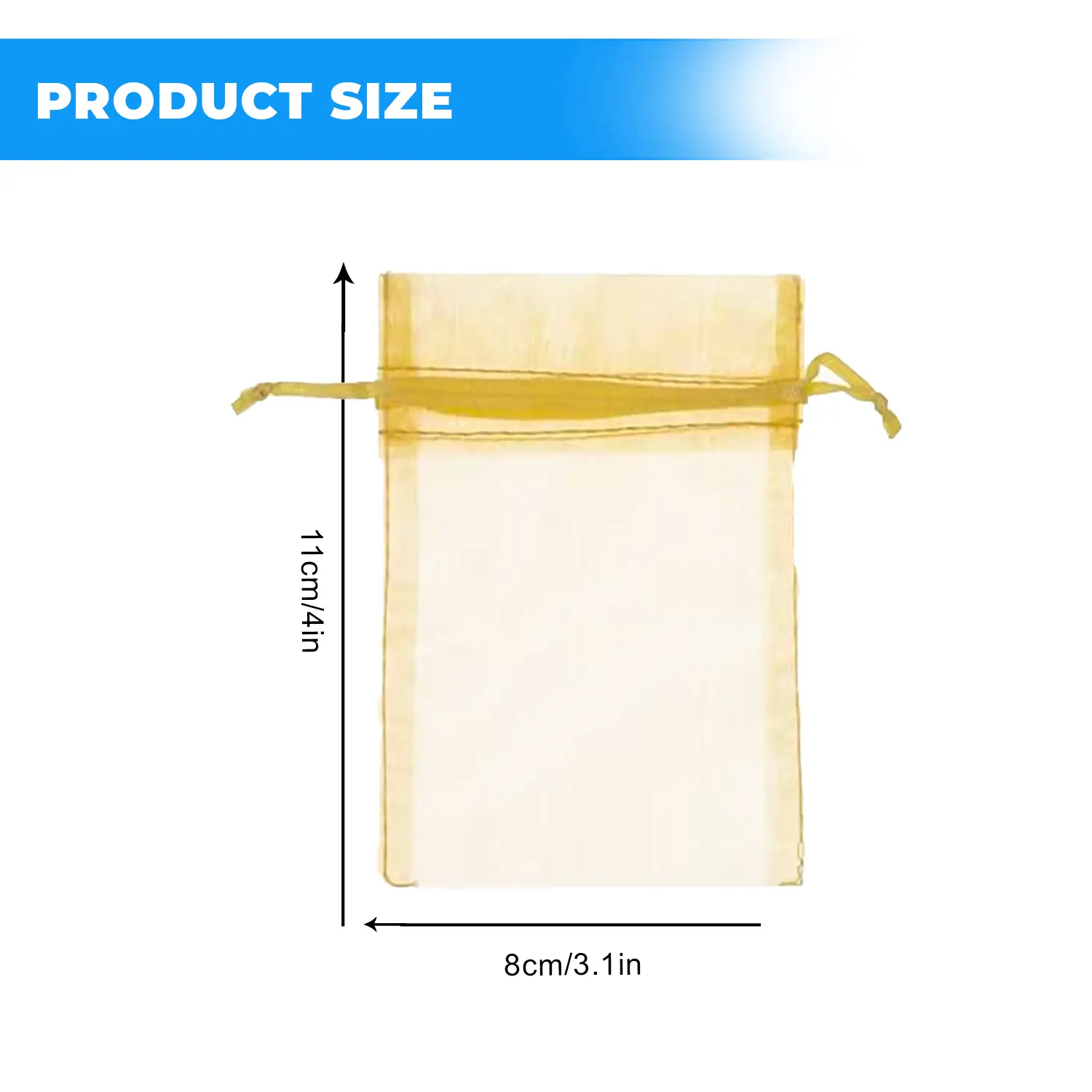 12 X 9 CM ORGANZA BAGS CLOTH GOLD DRAWSTRING FAVOUR POUCHES PRECUT FREE PACK NETS