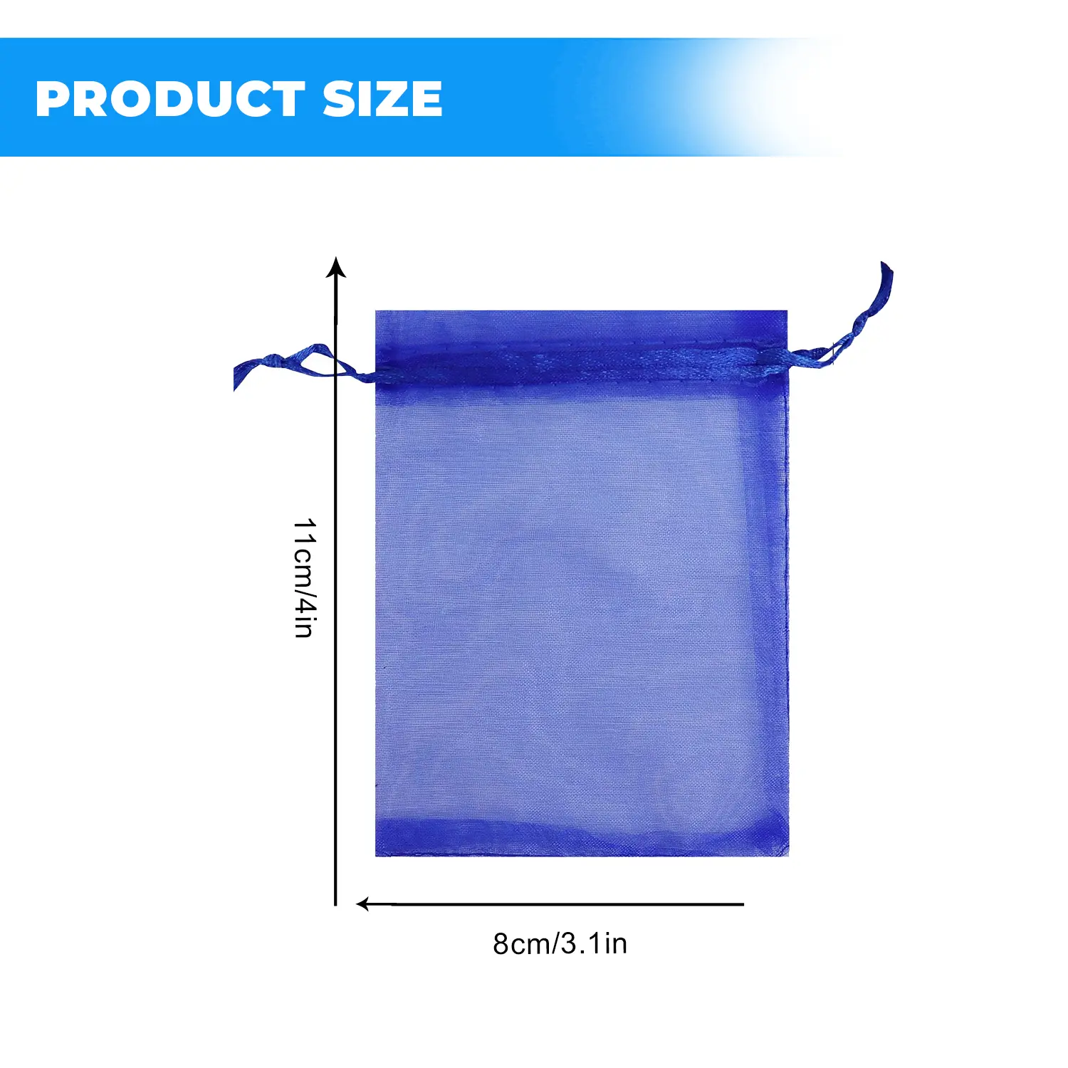 12 X 9 CM ORGANZA BAGS CLOTH ROYAL BLUE DRAWSTRING FAVOUR POUCHES PRECUT FREE PACK NETS