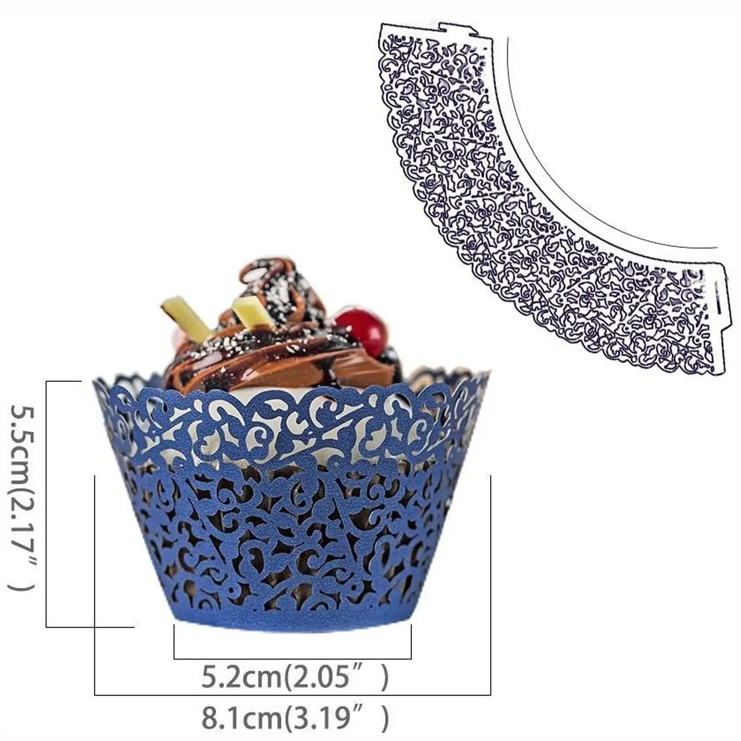 12PC BLUE CUPCAKE LACES QUEEN CAKE CASES CUPCAKE LINER CUPCAKE CUPS CUPCAKE PAPERS BAKING CUPS CUPCAKE WRAPPERS