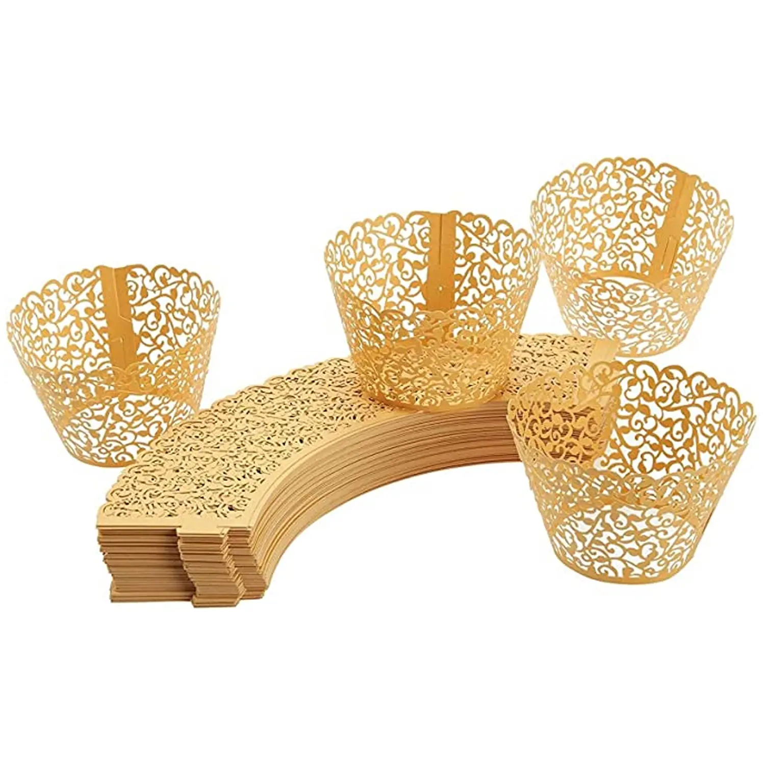 12PC GOLD CUPCAKE LACES QUEEN CAKE CASES CUPCAKE LINER CUPCAKE CUPS CUPCAKE PAPERS BAKING CUPS CUPCAKE WRAPPERS