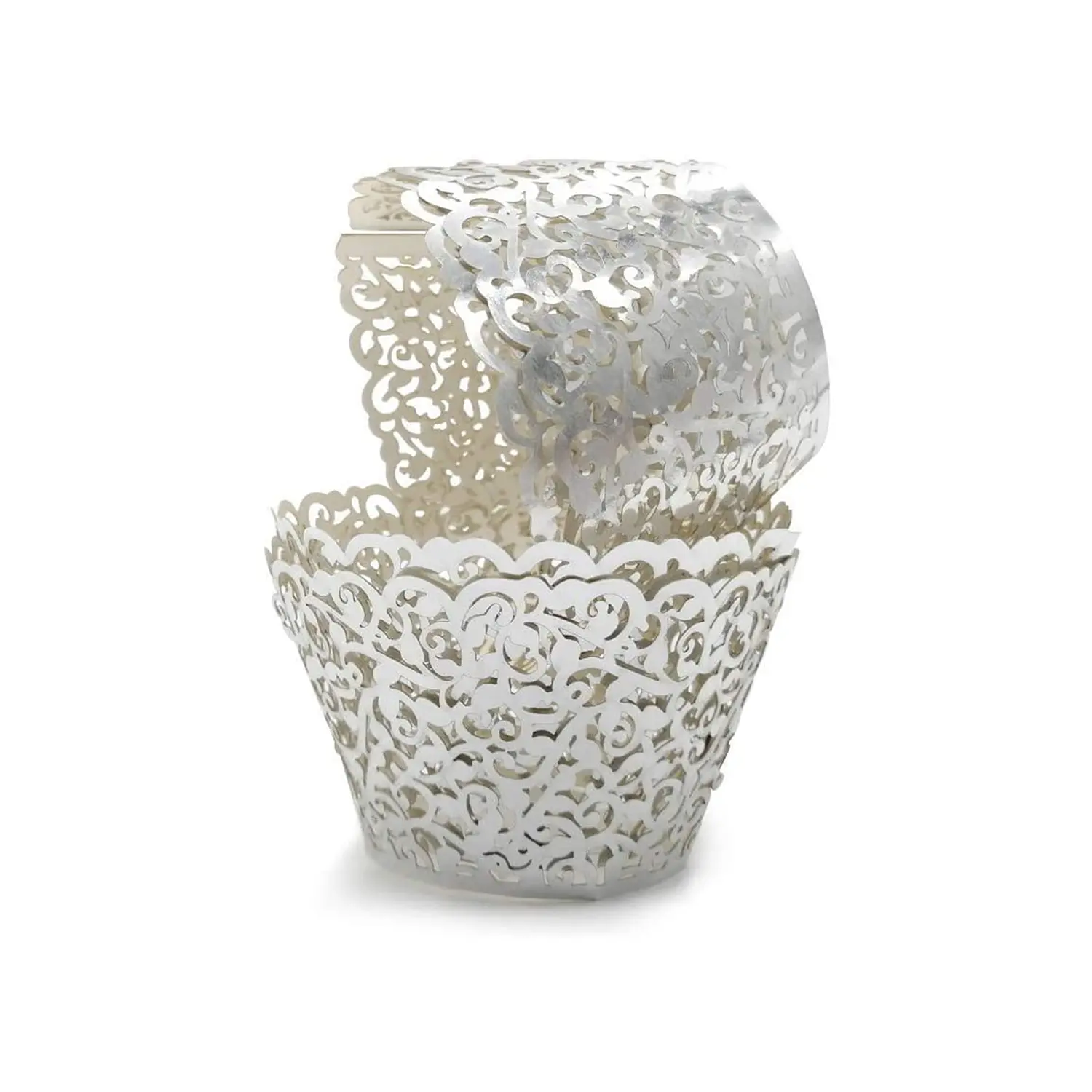 12PC SILVER CUPCAKE LACES QUEEN CAKE CASES CUPCAKE CUPS CUPCAKE LINER CUPCAKE PAPERS BAKING CUPS CUPCAKE WRAPPERS