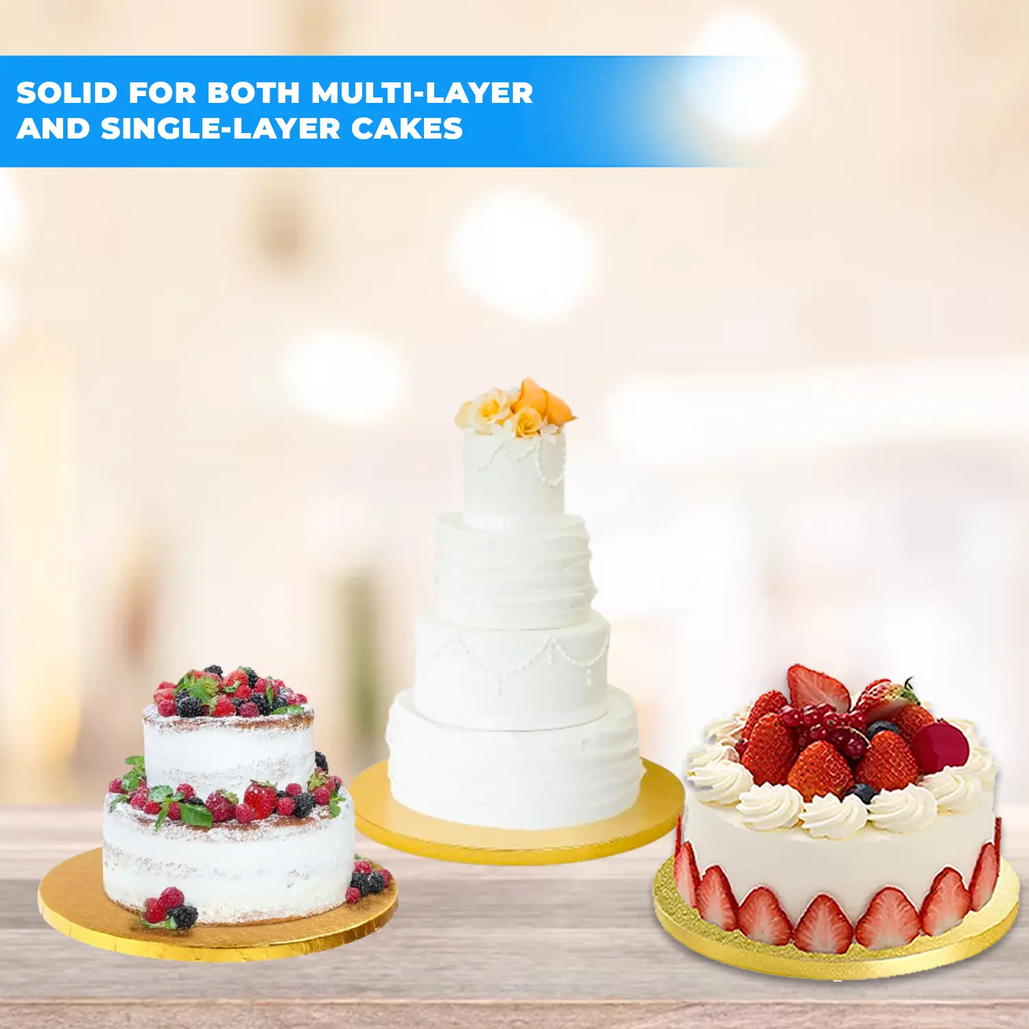 3KG 14 INCH ROUND GOLD CAKE DRUM, 3 KG ROUND GOLD CAKE DRUM, STRONG GOLD ROUND CAKE BASE, HEAVY DUTY ROUND GOLD CAKE BOARD, STRONGEST CAKE BOARDS FOR WEDDING AND TIERED CAKES, MUST HAVE CAKE BOARDS FOR WEDDING CAKES.