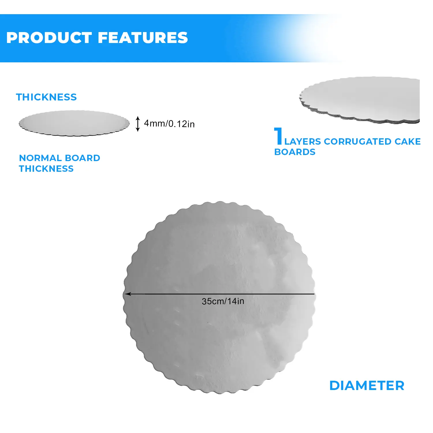 3KG 14 INCH ROUND SCALLOPED SILVER CAKE BOARD, STYLISH CAKE BOARD KENYA, DECORATIVE SILVER CAKE BASE, STRONG GREASEPROOF CAKE BOARD, REUSABLE SILVER CAKE BOARD, LUXURY SILVER CAKE BOARD FOR WEDDINGS AND PARTIES, ELEGANT ROUND SILVER CAKE BOARD