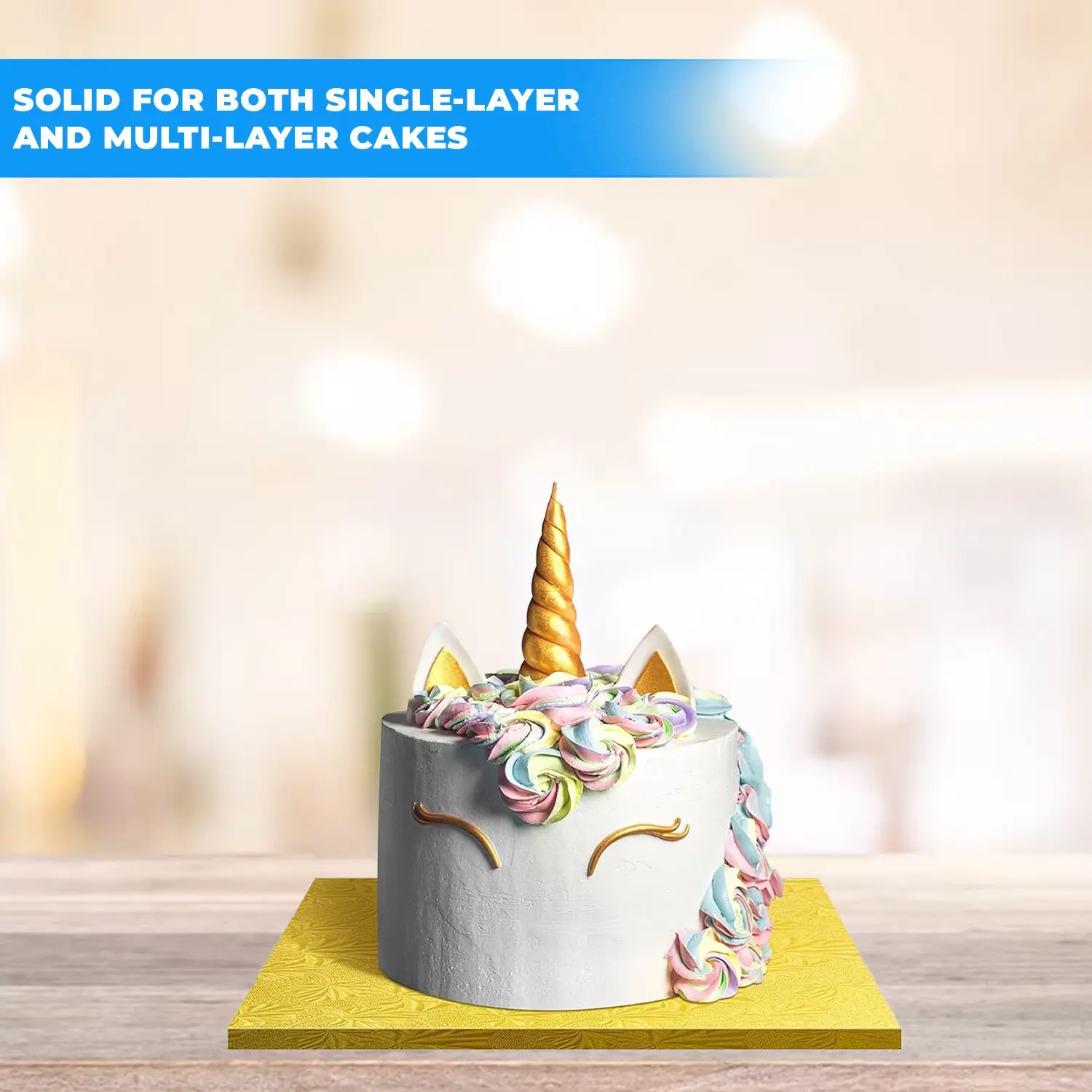 3KG 14 INCH SQUARE GOLD CAKE DRUM, 3 KG SQUARE GOLD CAKE DRUM, DURABLE GOLD SQUARE CAKE BASE, HEAVY DUTY SQUARE GOLD CAKE BOARD, STRONGEST CAKE BOARD FOR WEDDING AND TIERED CAKES. MUST HAVE CAKE BOARDS FOR WEDDING