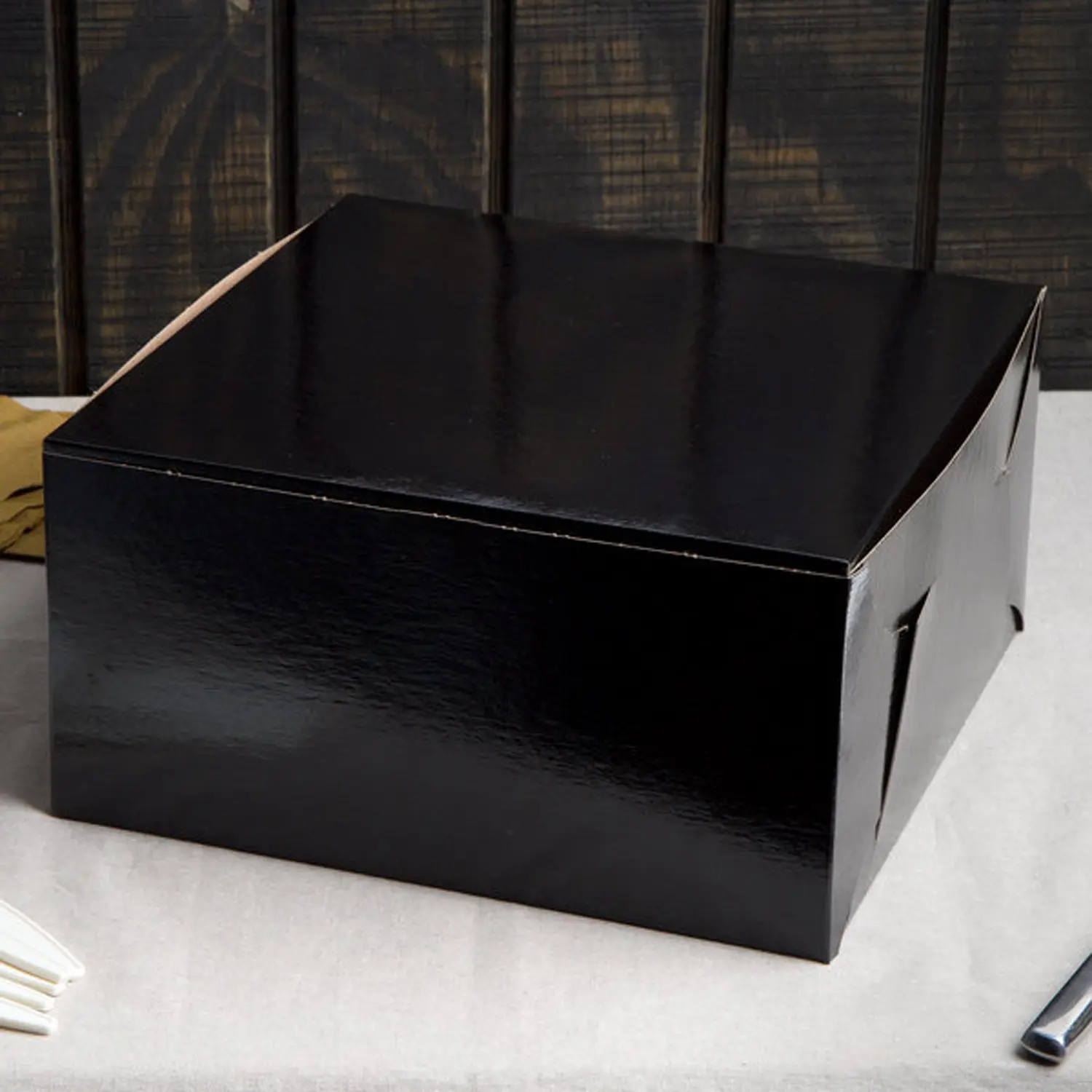 SQUARE BLACK 3KG 14 X 14 X 4 INCH CAKE BOX