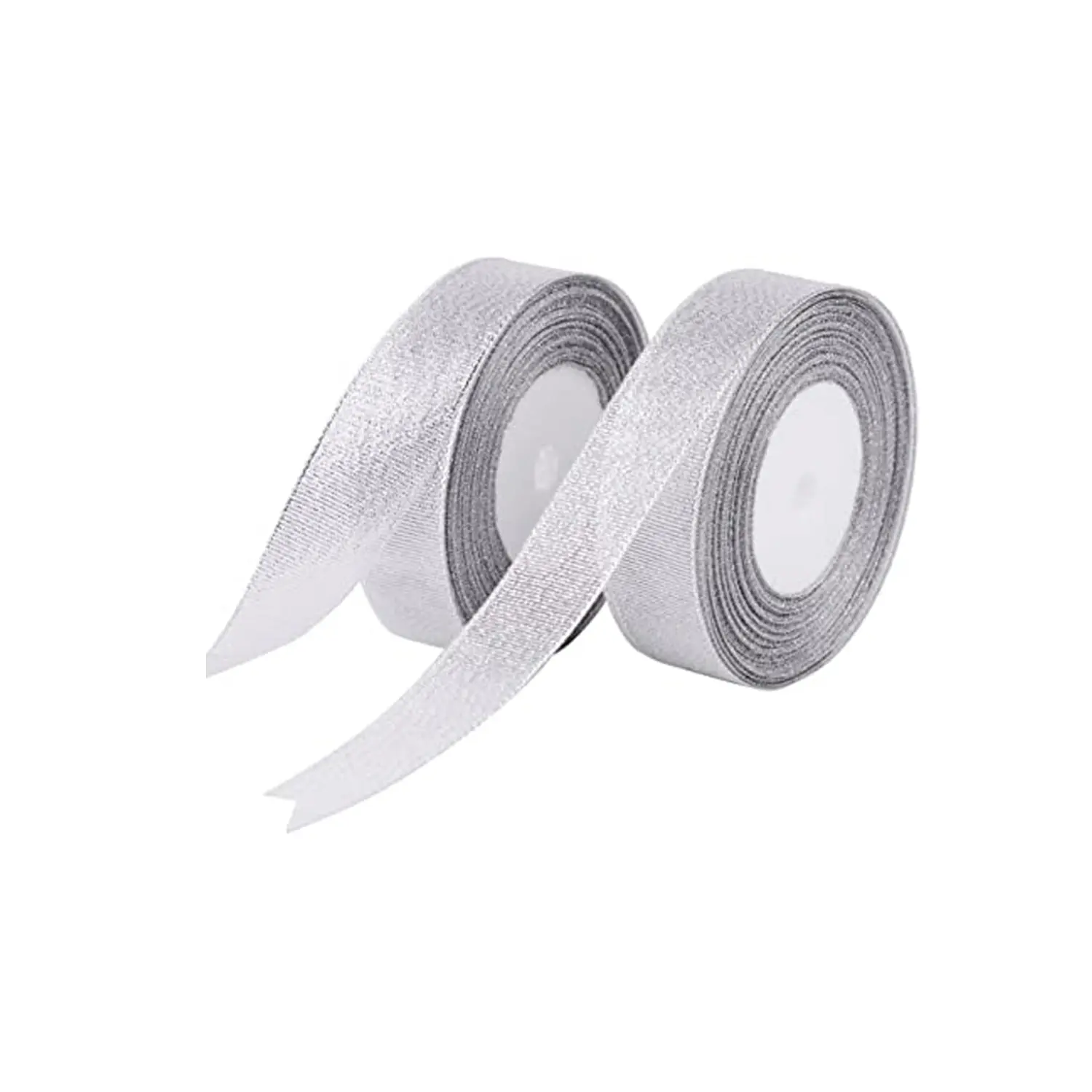 1M SILVER GLITTER RIBBON 1''