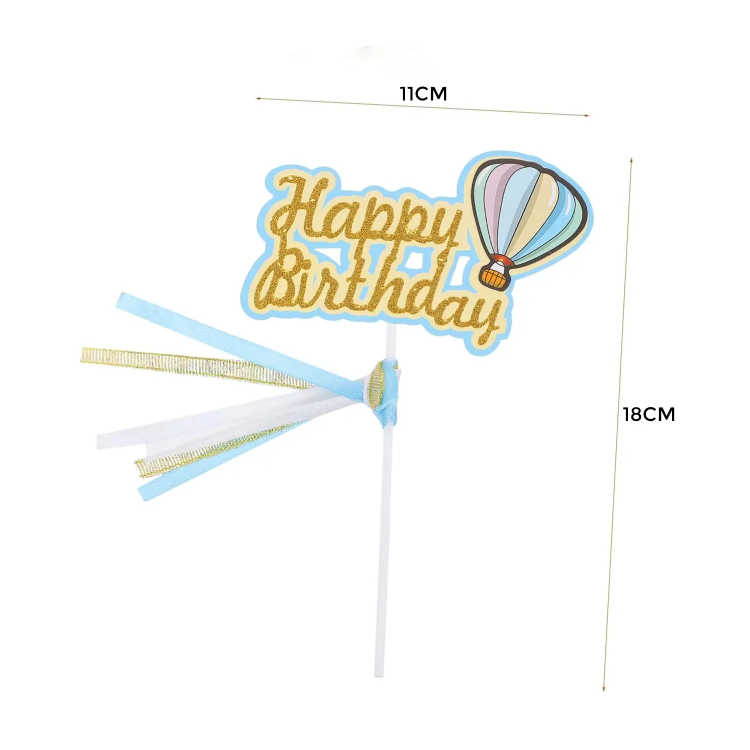 1PC BLUE HOT AIR BALLOON PAPER TOPPER