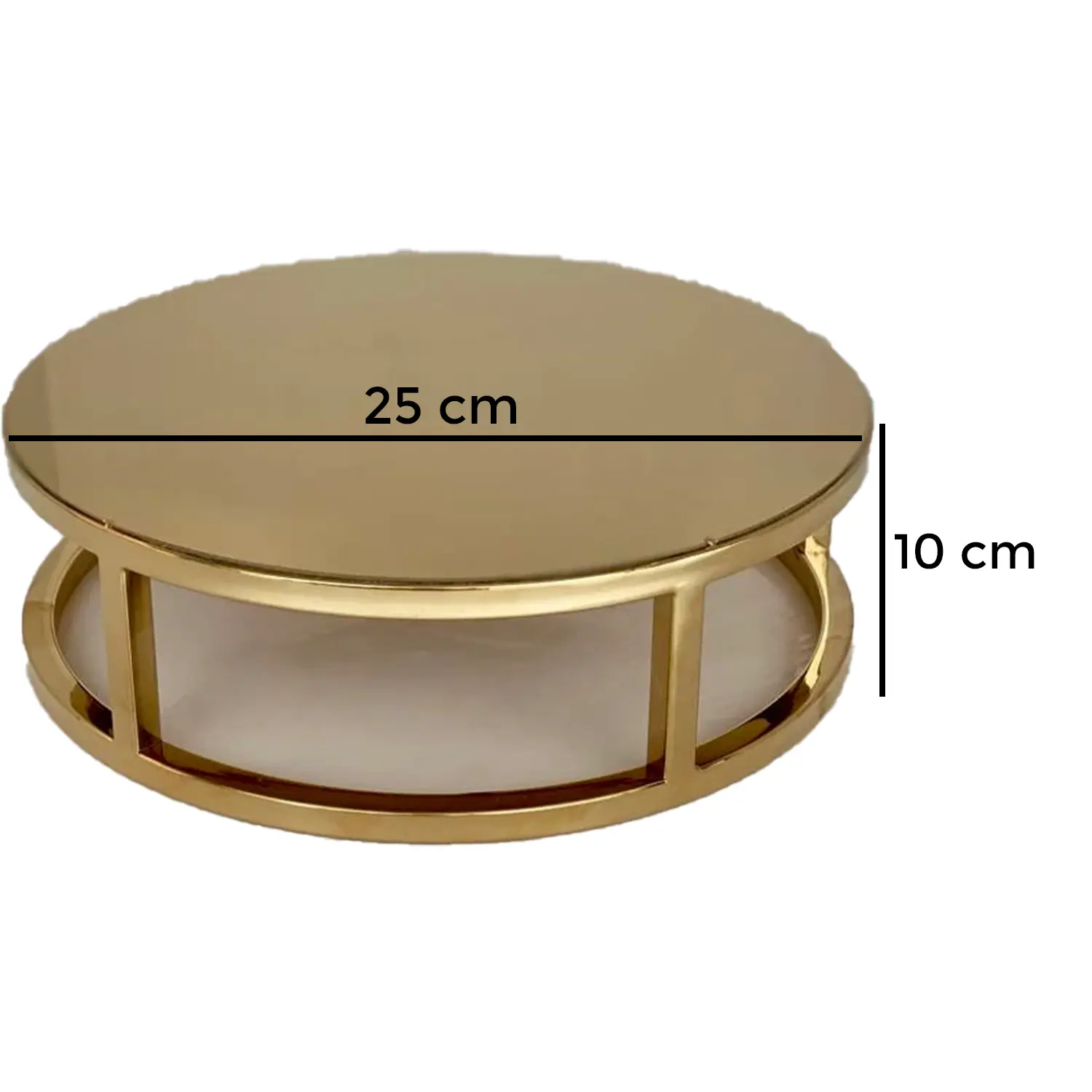 25CM x 10CM GOLD ROUND TIER SEPARATOR