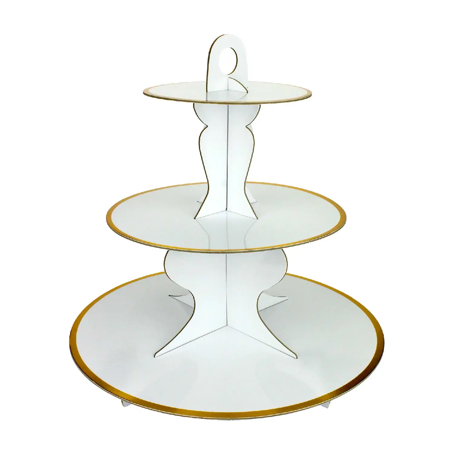 3 TIER GOLD STRIPE CUPCAKE STAND