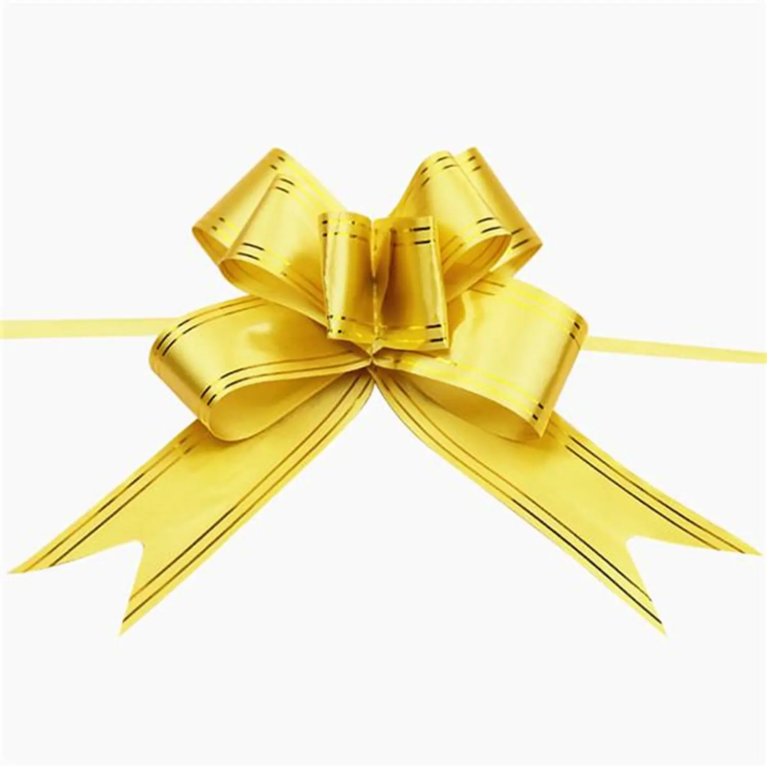 35CM PULL FLOWER RIBBON GOLD