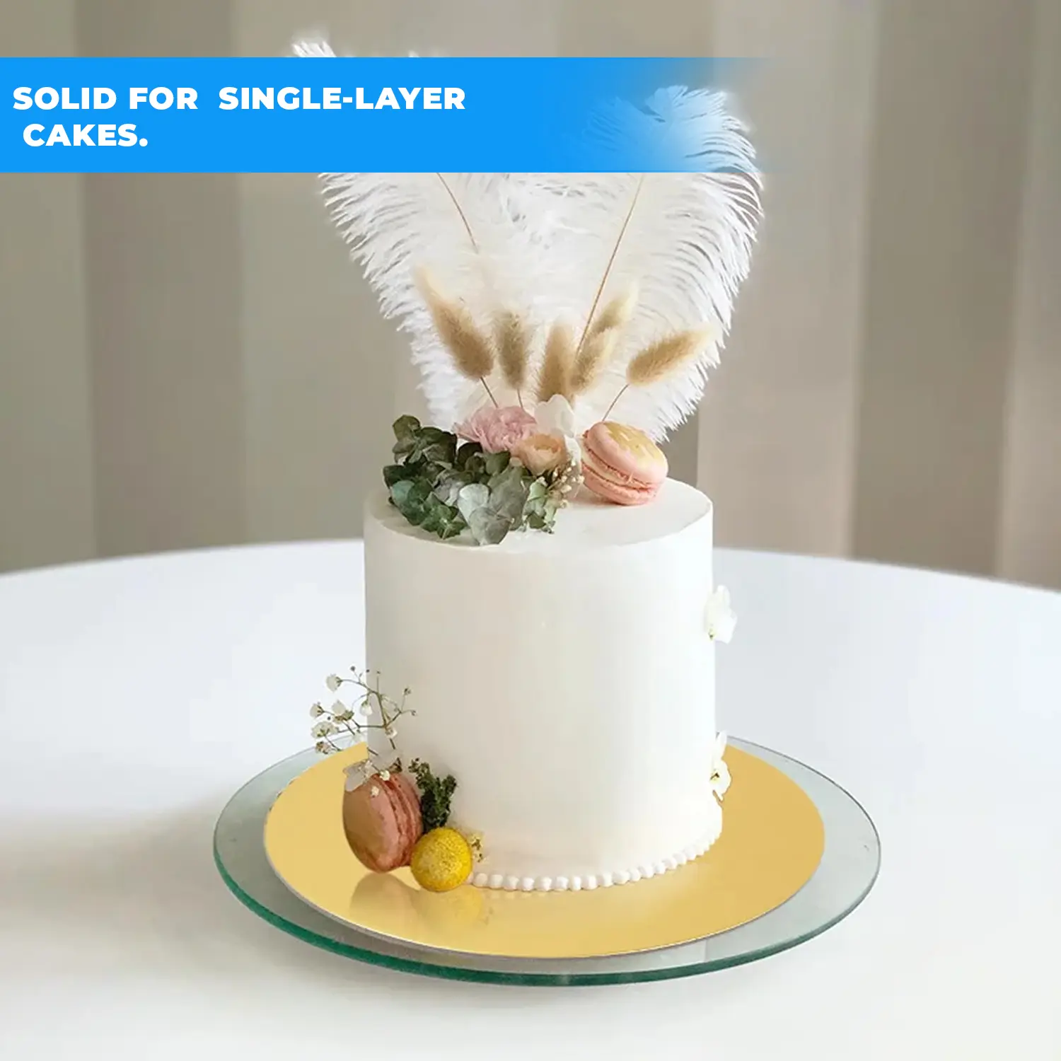 4 INCH ROUND SMOOTH GOLD CAKE BOARD