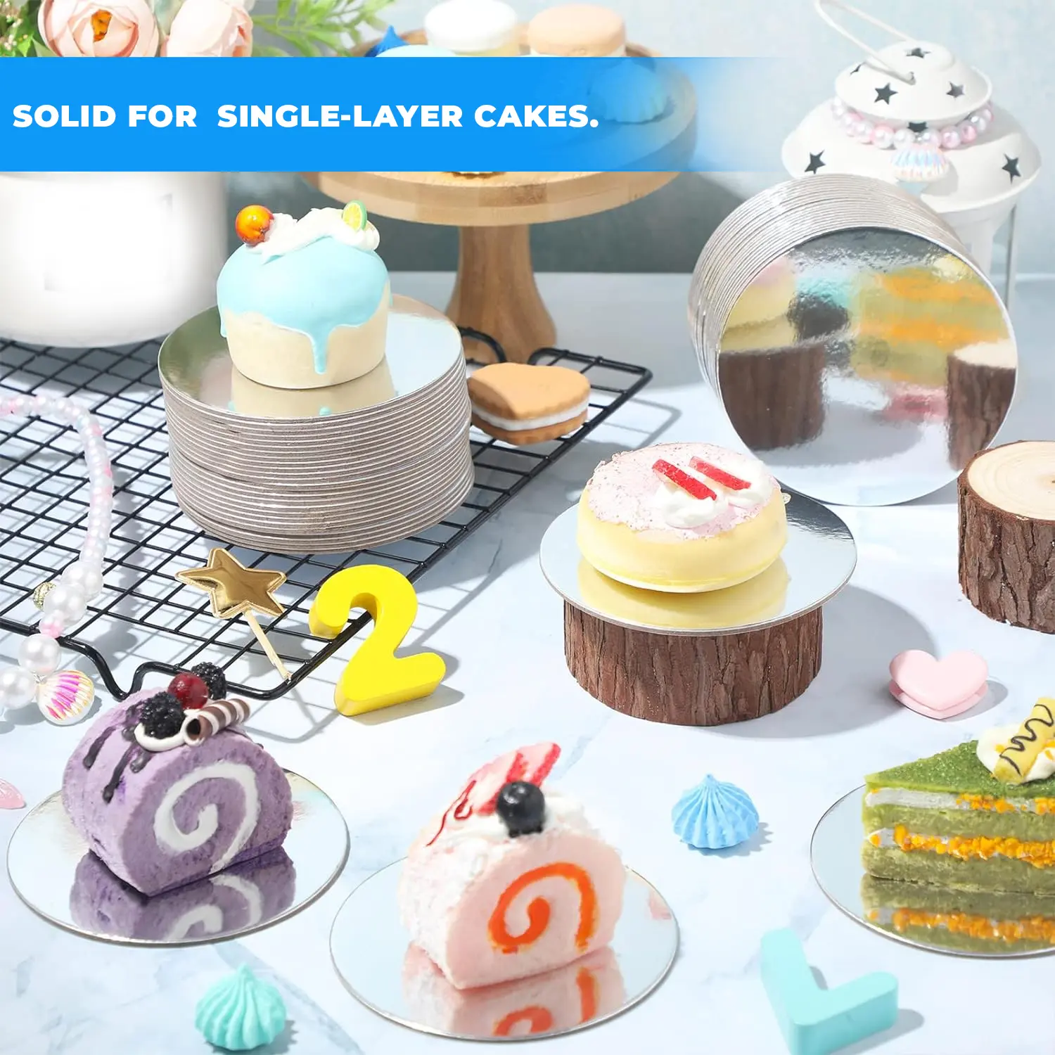 4'' ROUND SMOOTH SILVER CAKE BOARD